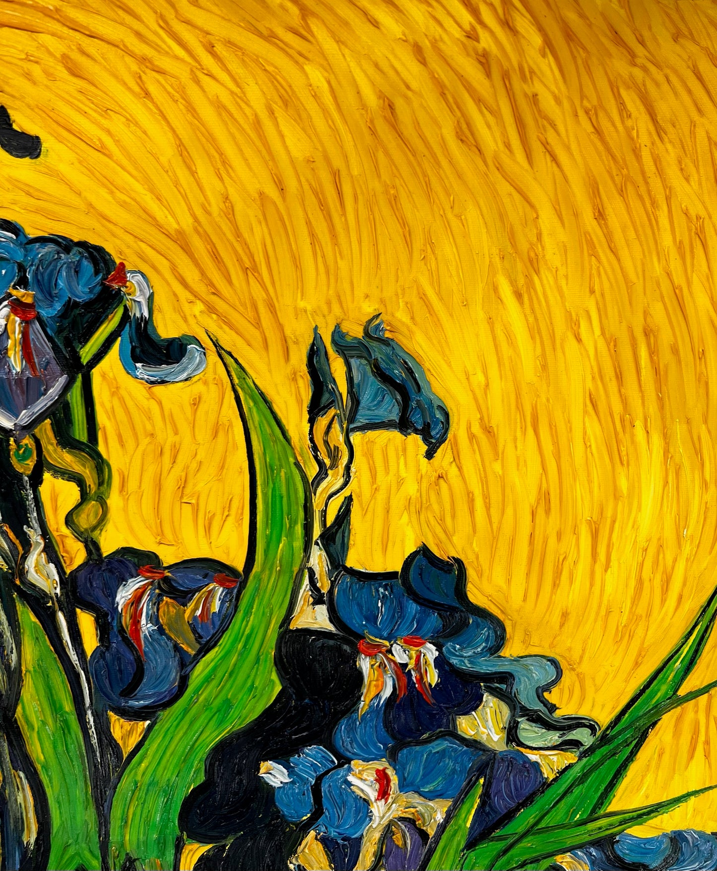 Vincent van Gogh – Vaso con iris – Pittura ad olio post-impressionista dipinta a mano su tela (92 × 73,5 cm)