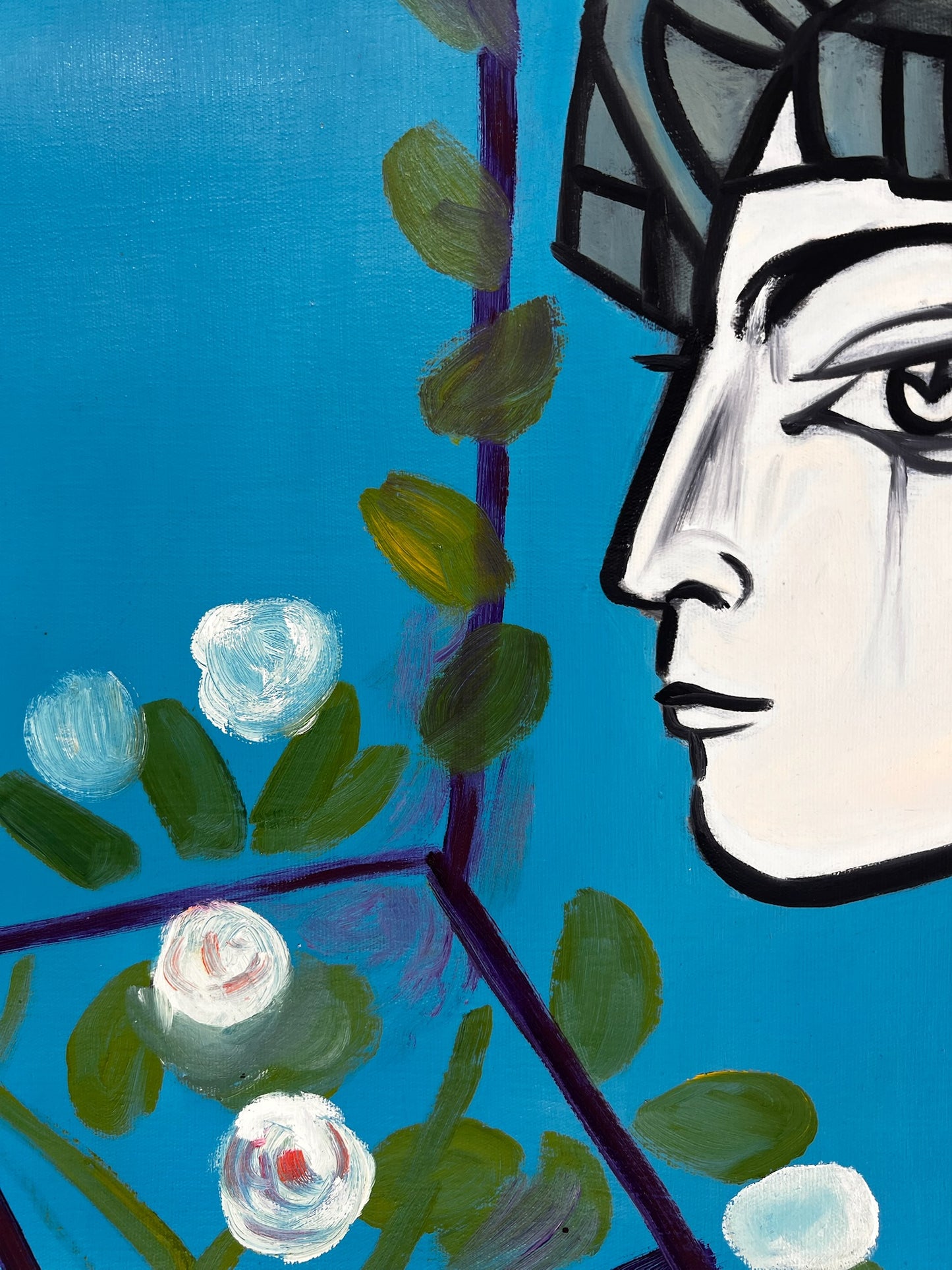 Picasso - Jacqueline con fiore – Dipinto a mano