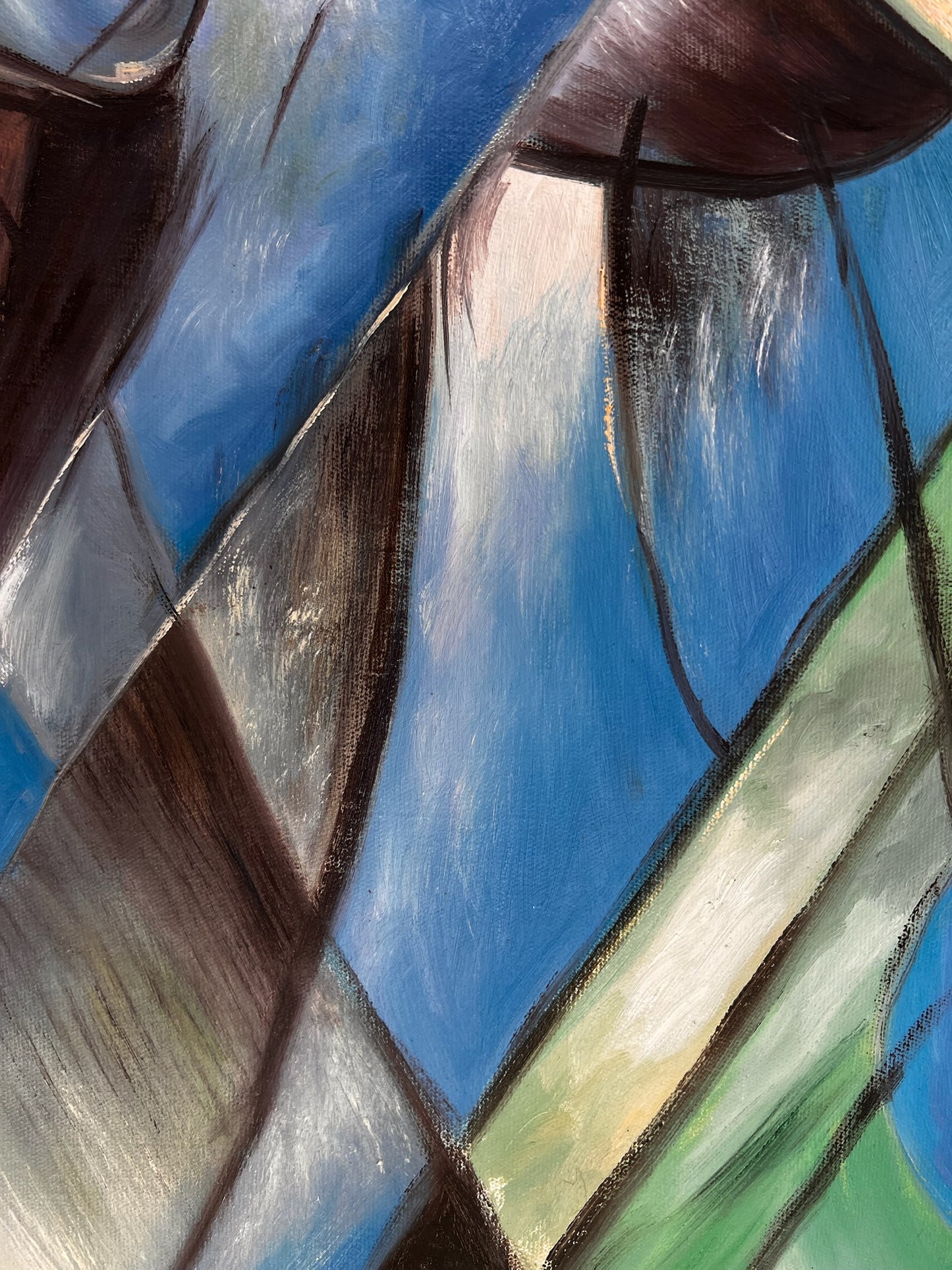 Rehe im Walde II – Pittura ad olio espressionista dipinta a mano su tela (64 × 80 cm)