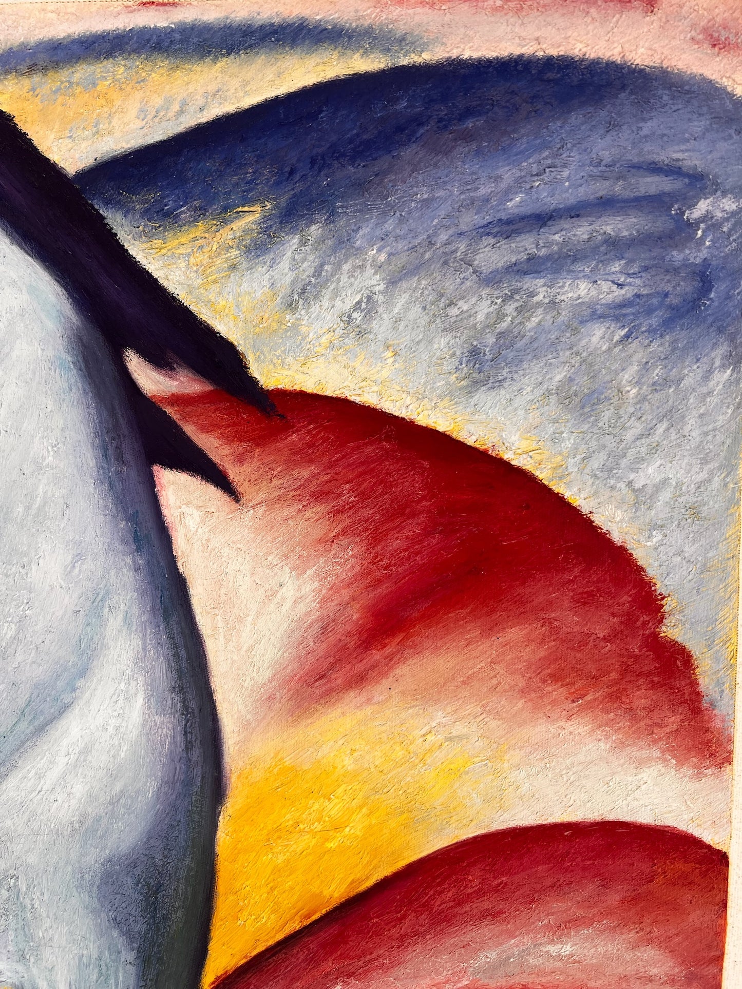 Cavallo Blu I – Dipinto espressionista a olio dipinto a mano su tela (64 × 80 cm)
