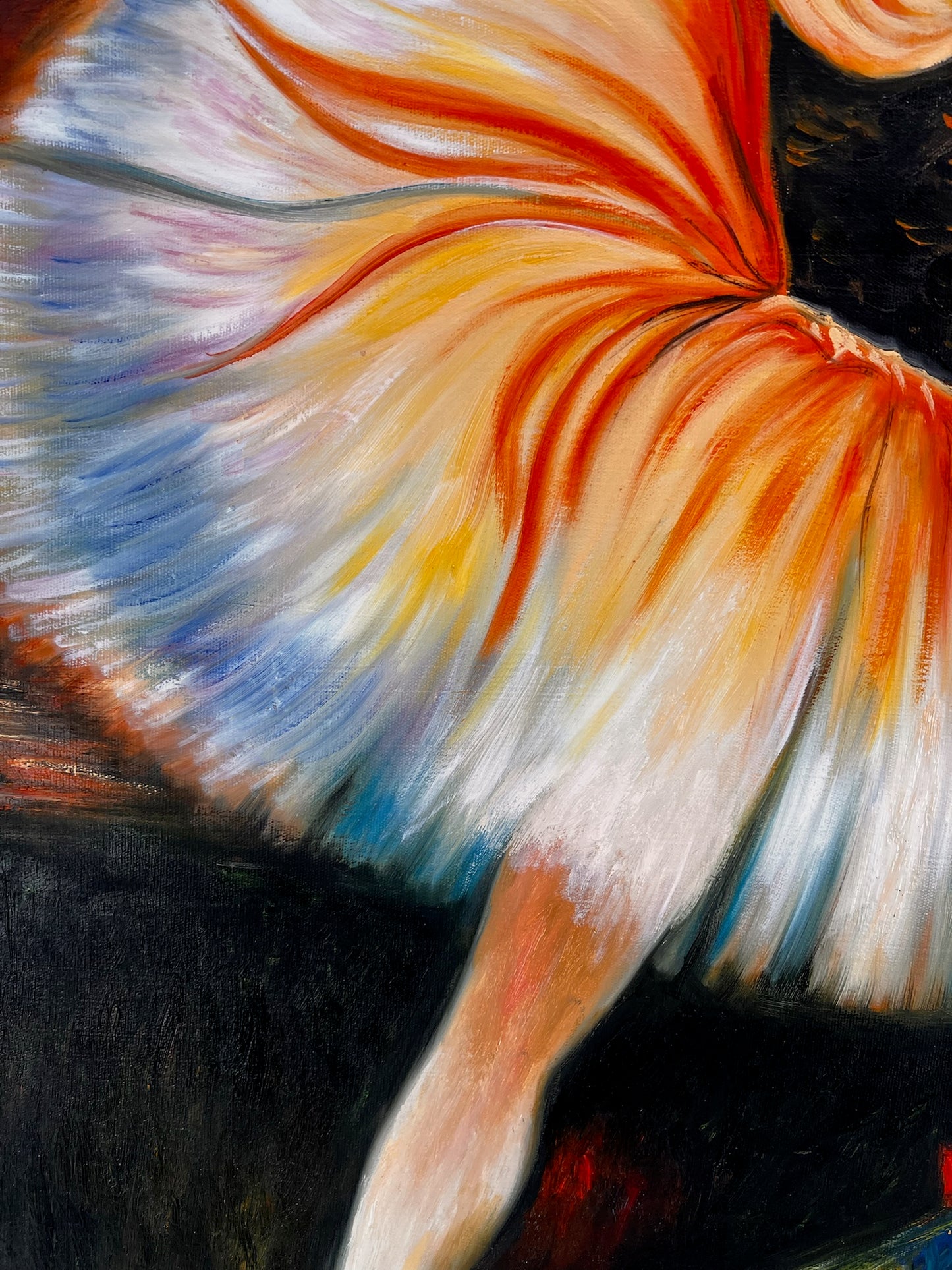 Ballerina – Dipinto ad olio impressionista dipinto a mano su tela (60 × 80 cm)