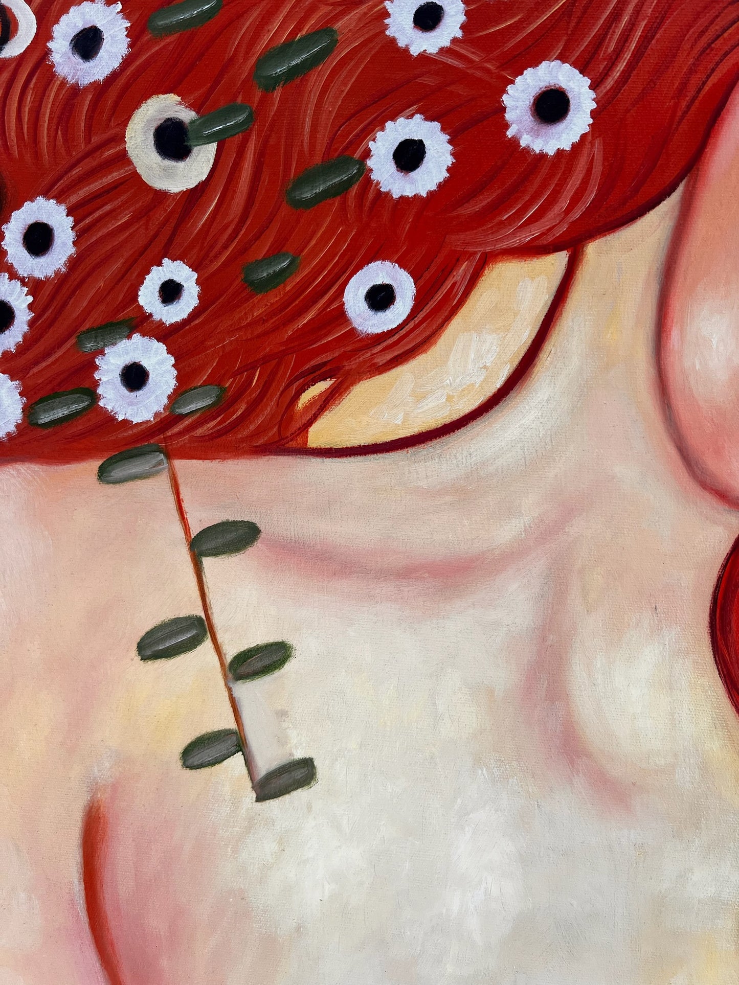 Mutter und Kind – Pittura ad olio simbolista dipinta a mano su tela (60 × 80 cm)