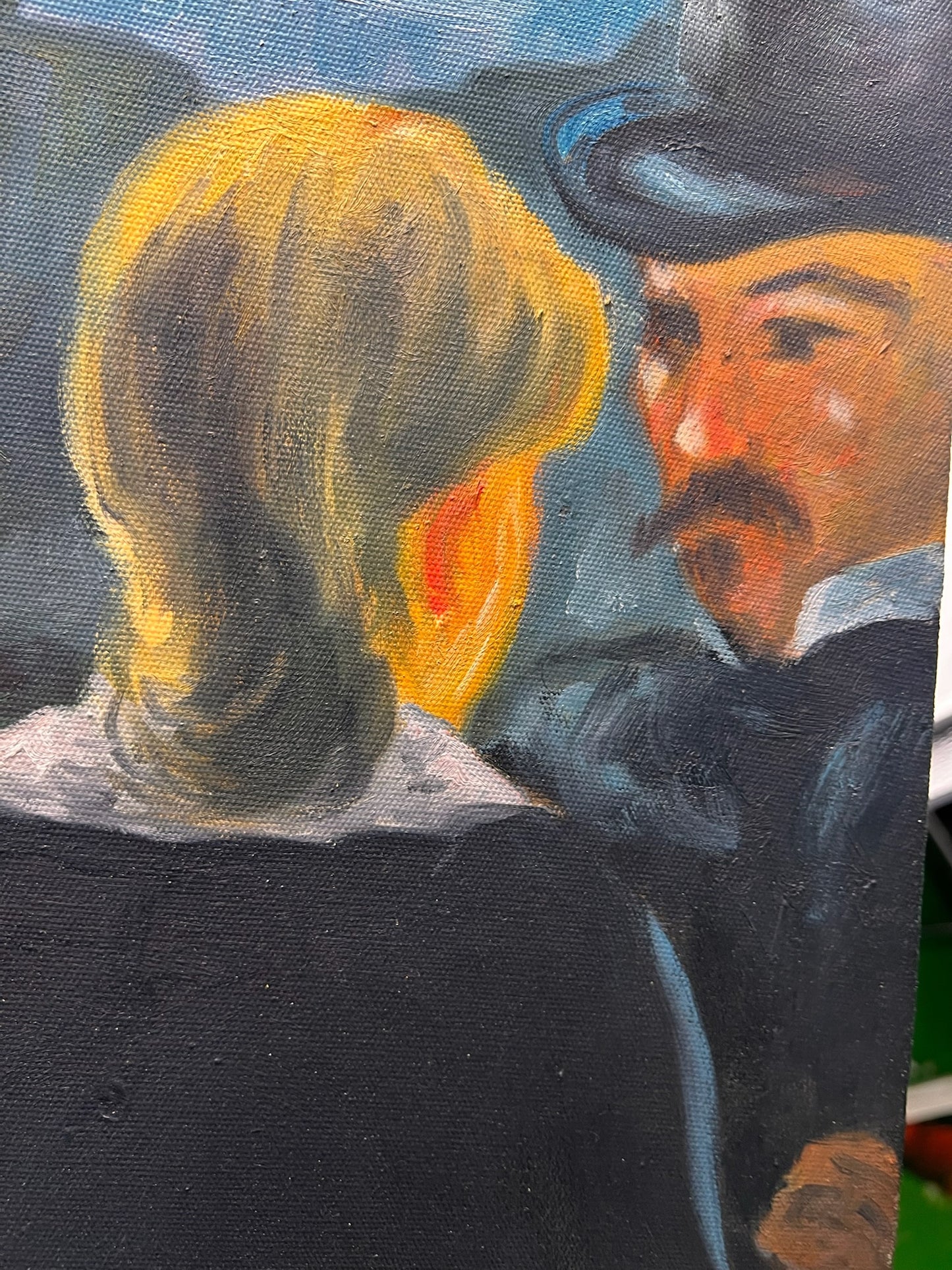 Un Bar aux Folies-Bergère – Dipinto ad olio impressionista dipinto a mano su tela (64 × 80 cm)