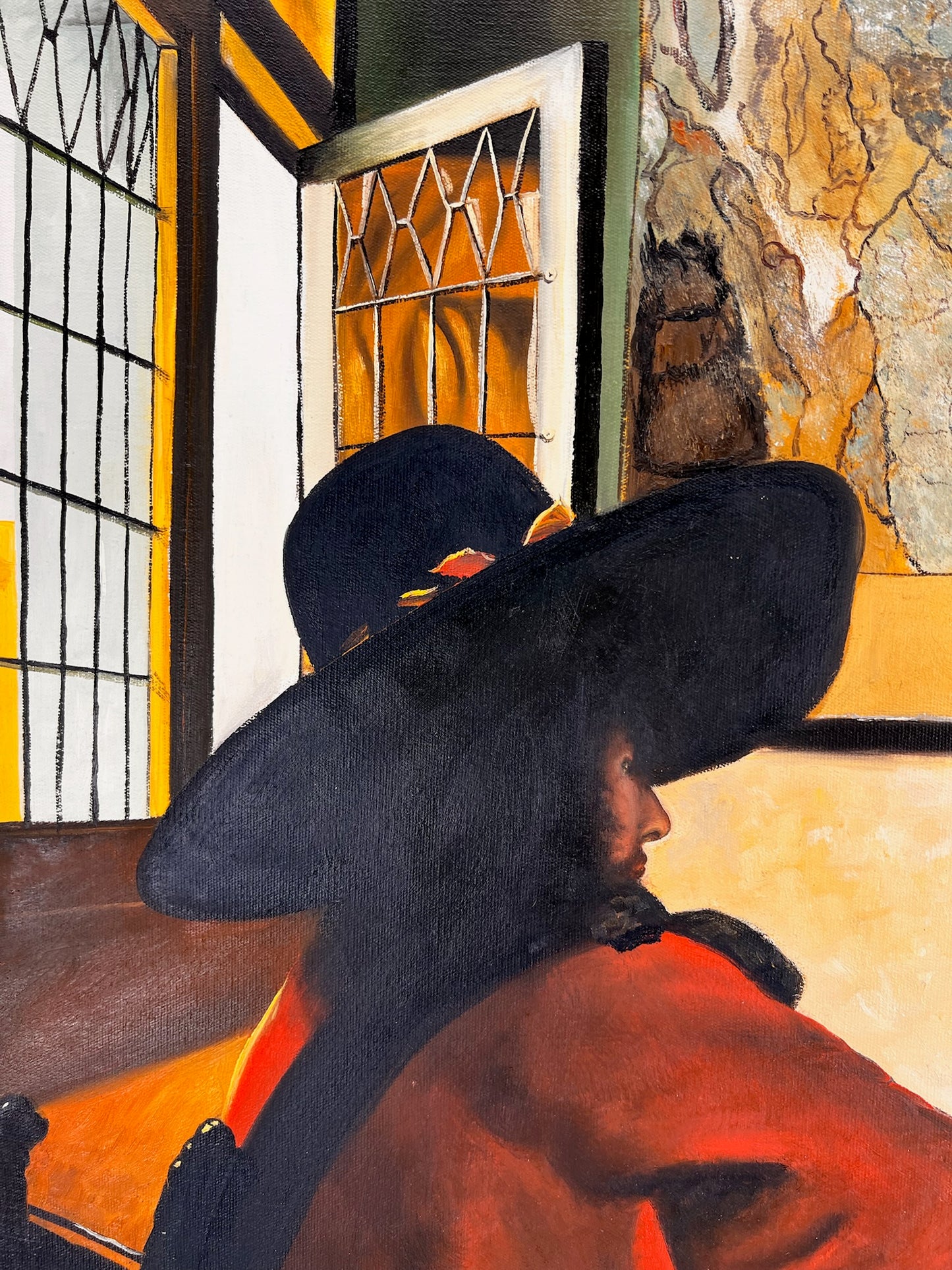 Johannes Vermeer – Soldato e ragazza sorridente – Olio su tela dipinto a mano (60 × 80 cm)