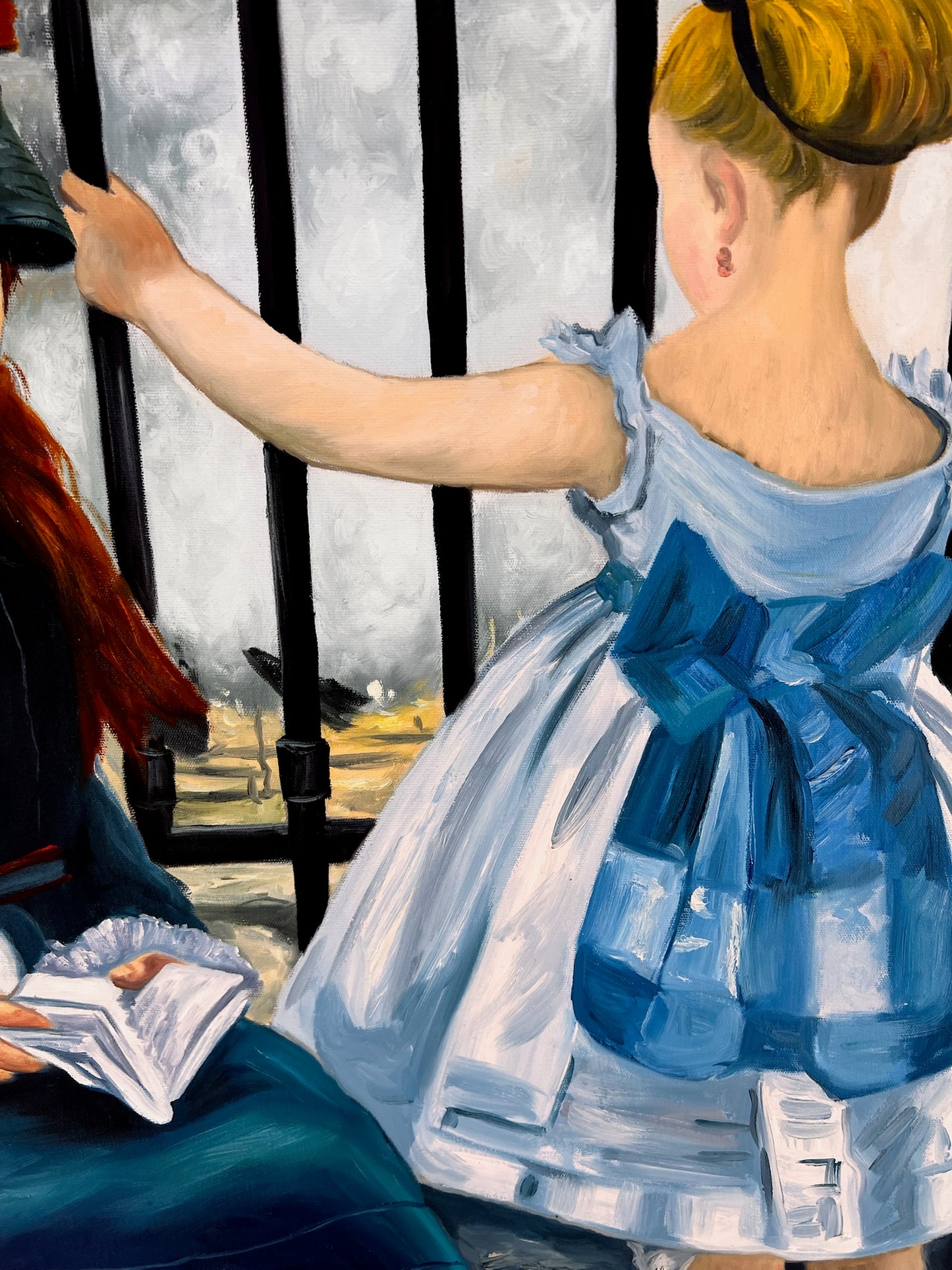 La Ferrovia (Manet) – Dipinto ad Olio Impressionista Dipinto a Mano su Tela (64 × 80 cm)