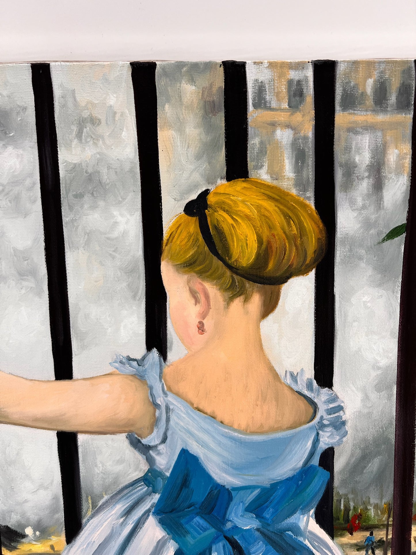 La Ferrovia (Manet) – Dipinto ad Olio Impressionista Dipinto a Mano su Tela (64 × 80 cm)