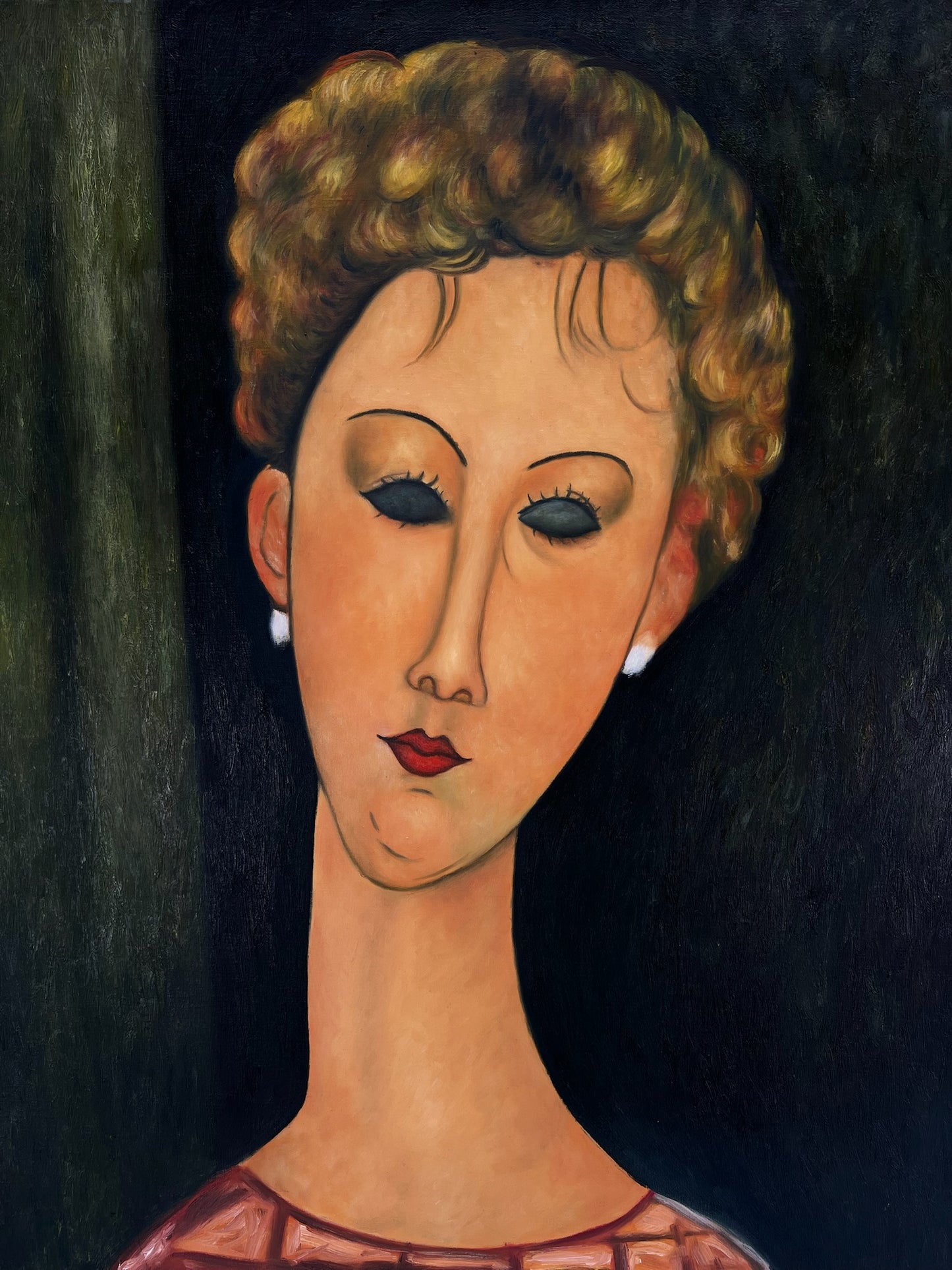 Donna con orecchini – Olio su tela dipinto a mano (60 × 80 cm)