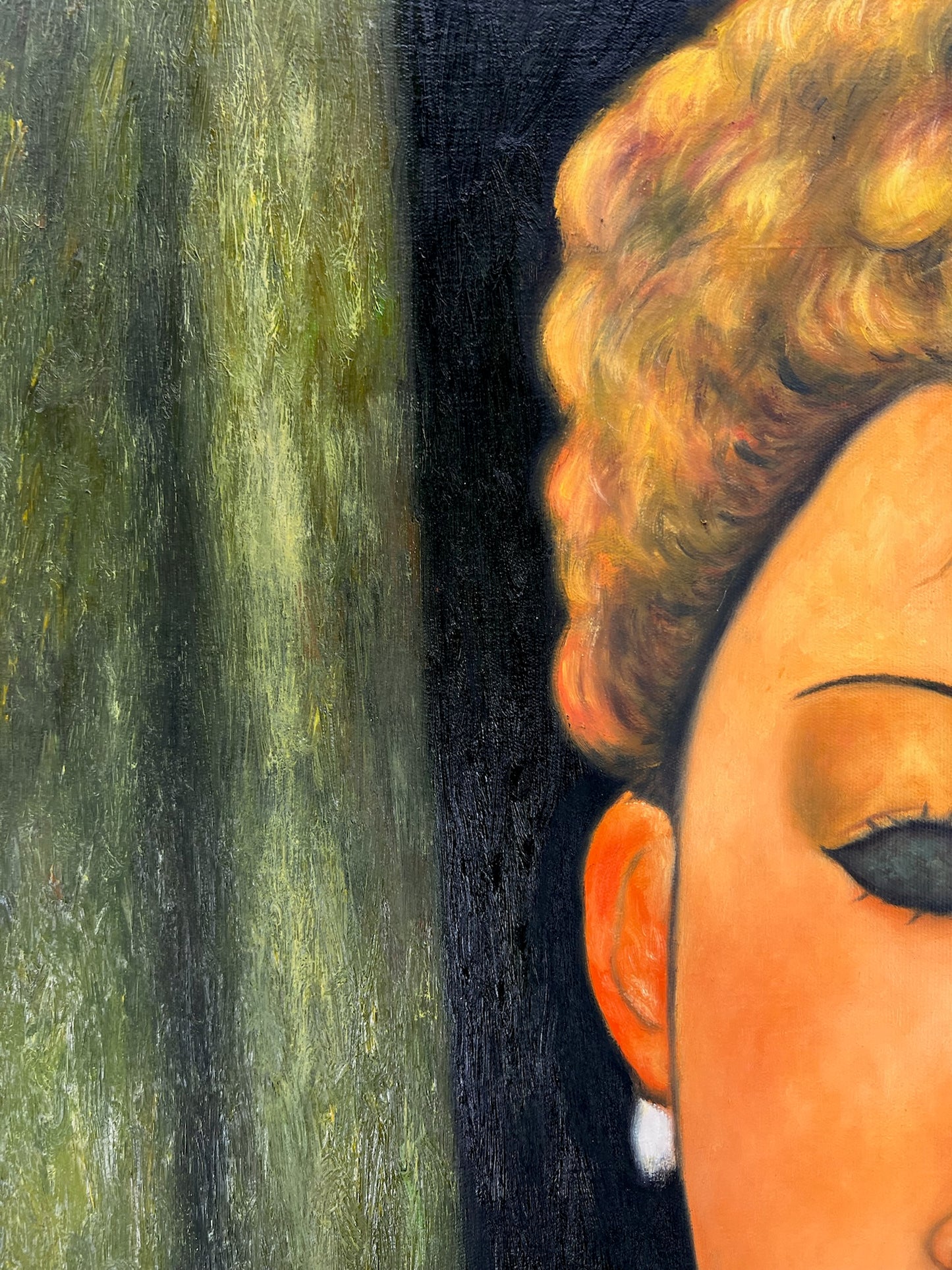 Donna con orecchini – Olio su tela dipinto a mano (60 × 80 cm)