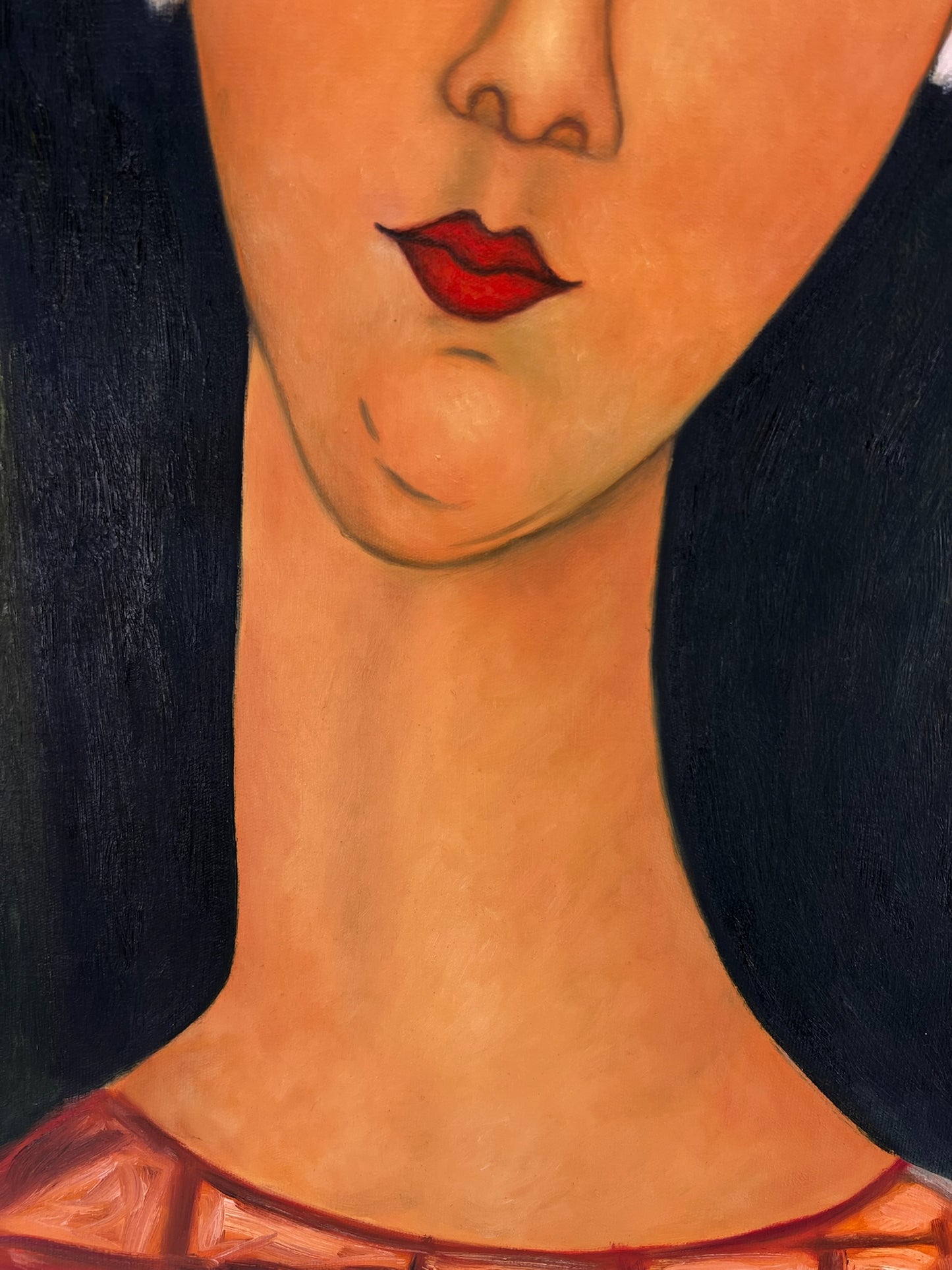 Donna con orecchini – Olio su tela dipinto a mano (60 × 80 cm)