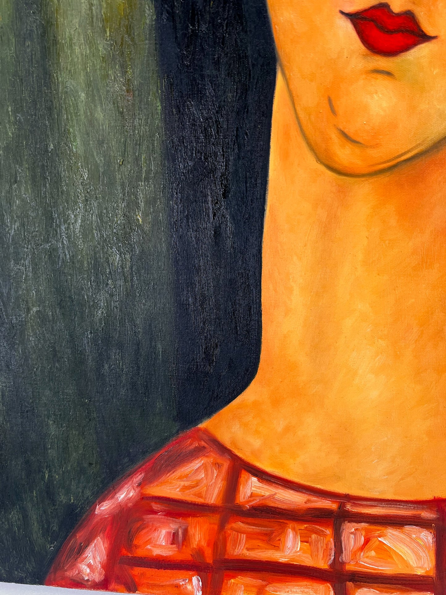Donna con orecchini – Olio su tela dipinto a mano (60 × 80 cm)
