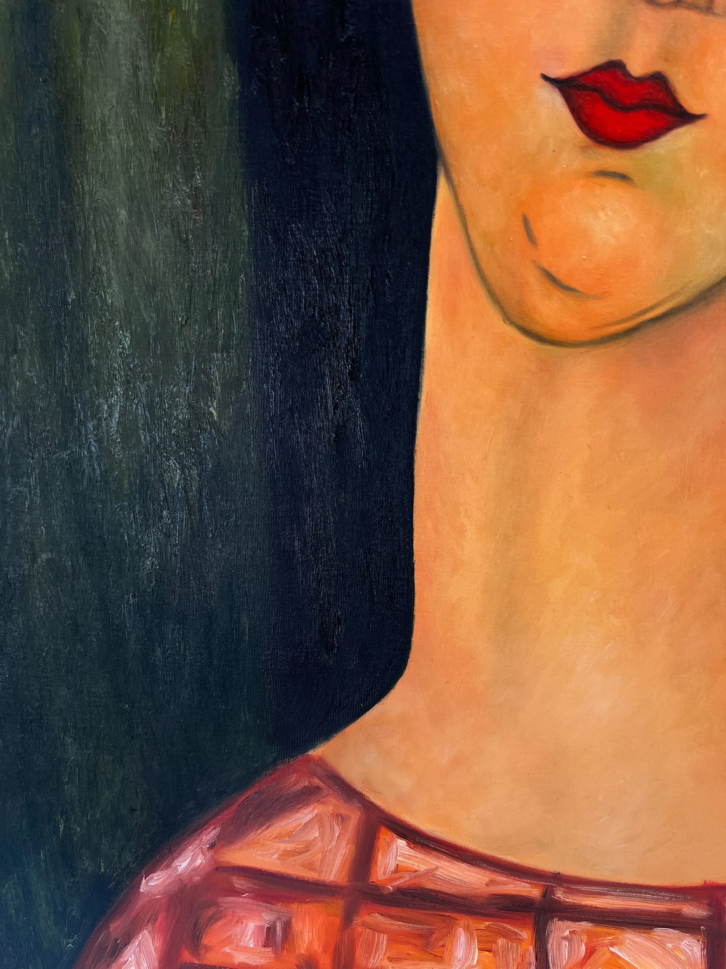 Donna con orecchini – Olio su tela dipinto a mano (60 × 80 cm)