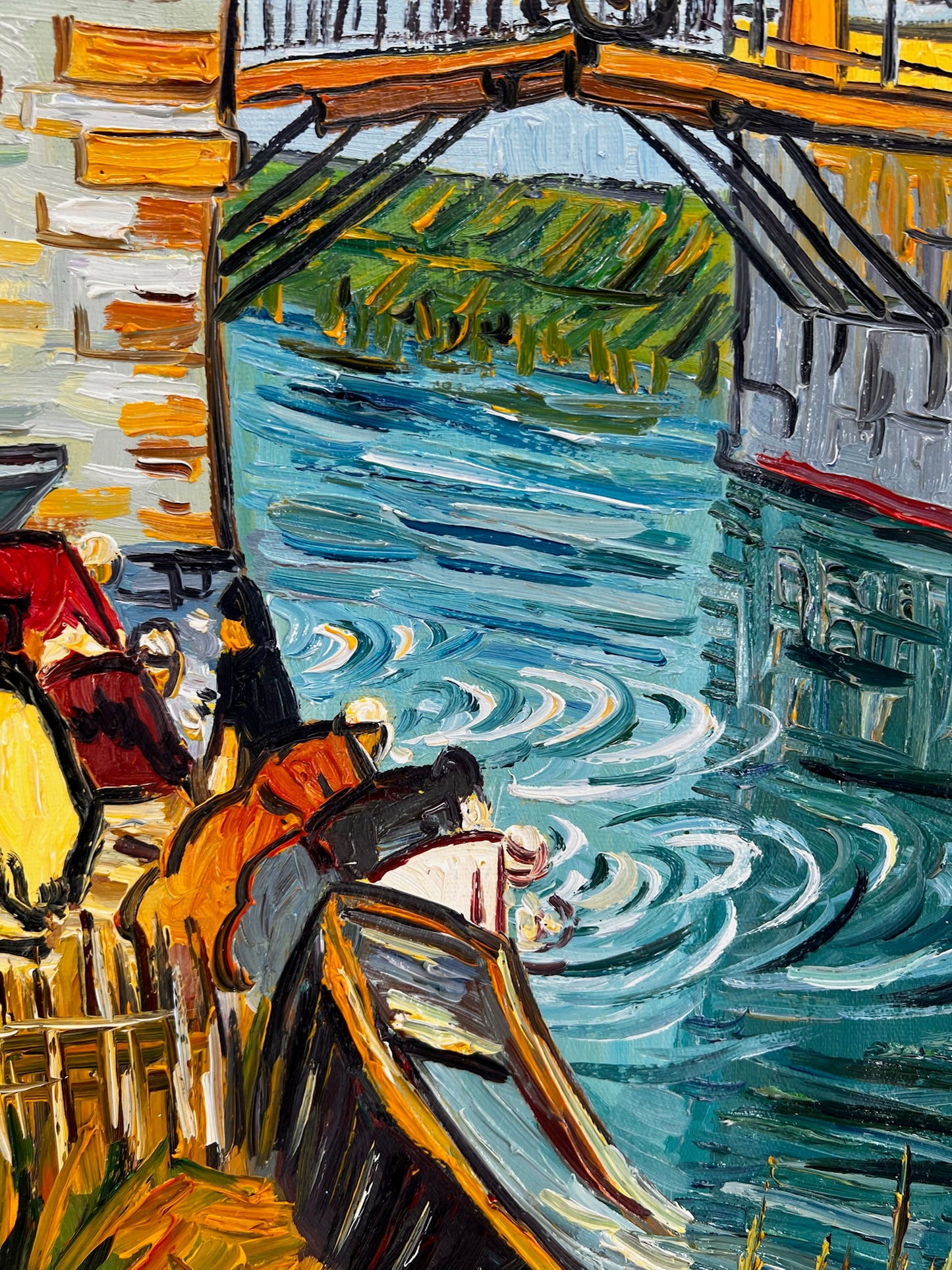 Il Ponte Langlois (di Vincent van Gogh) – Dipinto a olio post-impressionista dipinto a mano su tela (60 × 65 cm)