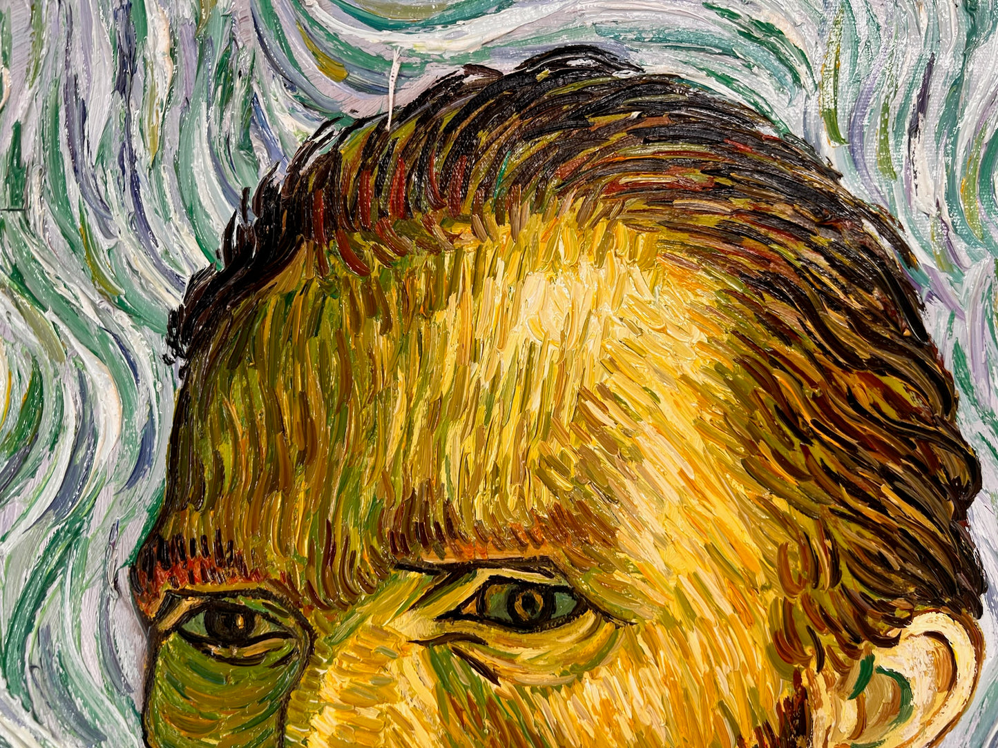 Autoritratto – Dipinto a olio post-impressionista dipinto a mano su tela (65 × 54 cm)