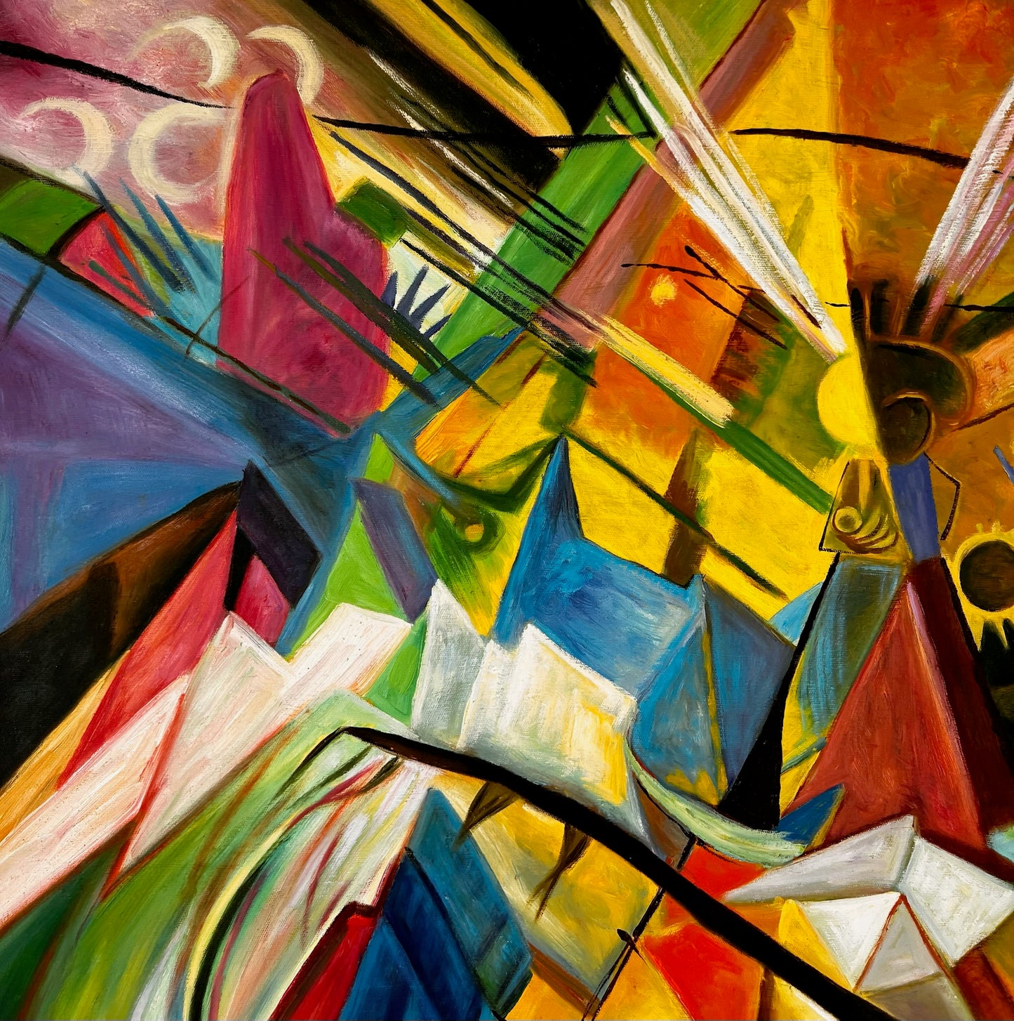 Tirolo (di Franz Marc) – Olio su tela espressionista dipinto a mano (60 × 80 cm, consegnato arrotolato)