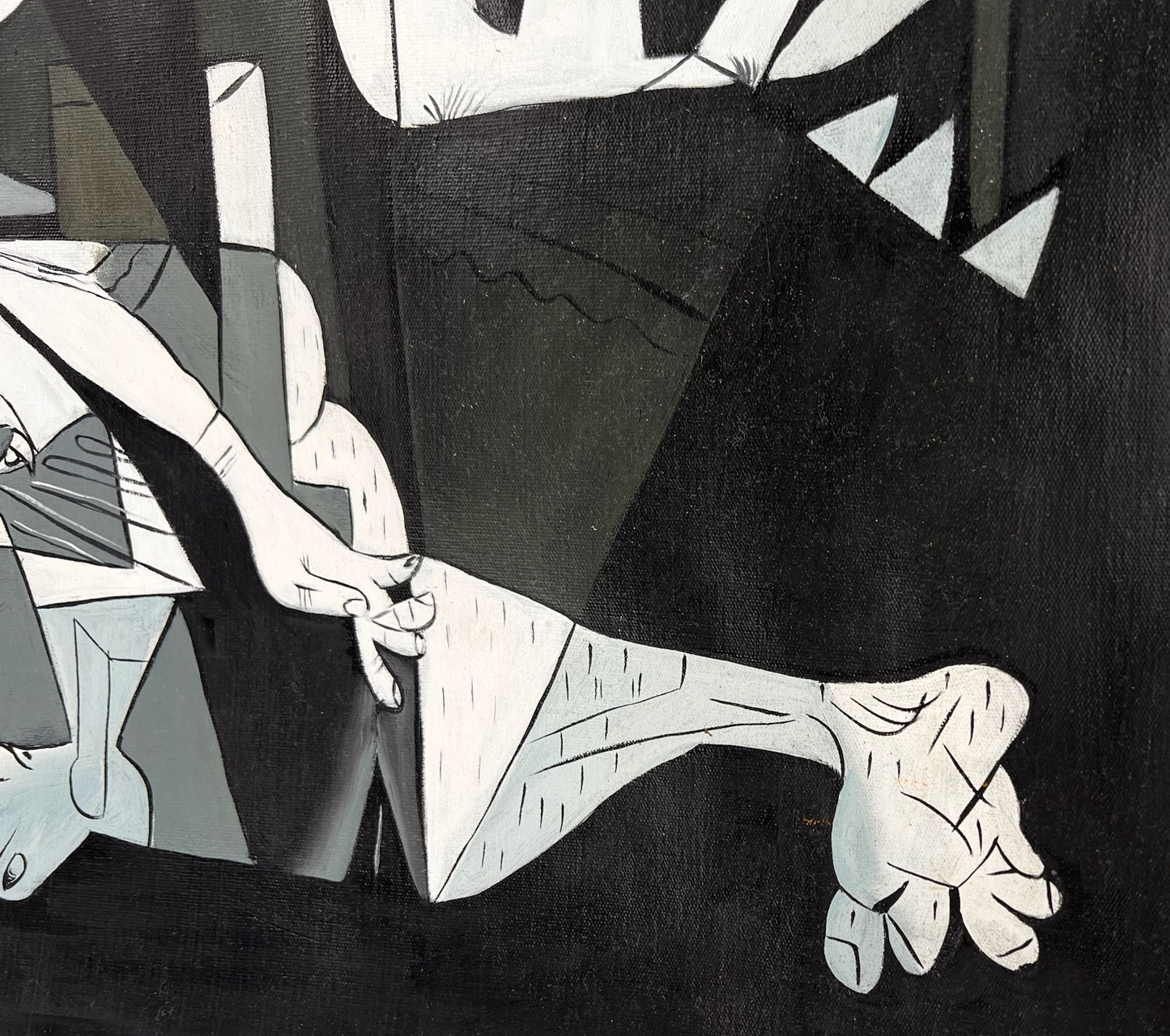 Guernica – Dipinto cubista a olio dipinto a mano su tela (50 × 100 cm)
