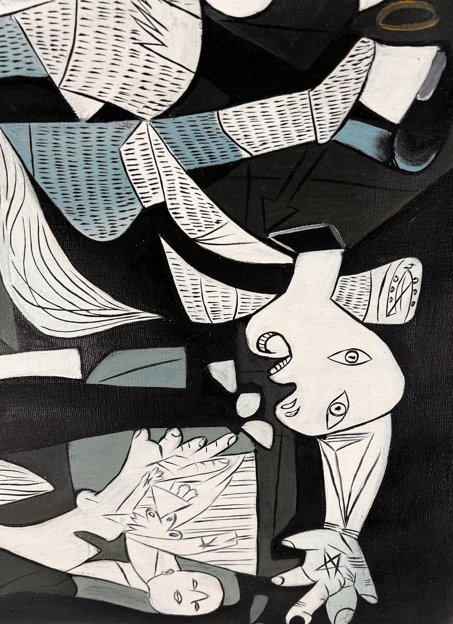 Guernica – Dipinto cubista a olio dipinto a mano su tela (50 × 100 cm)
