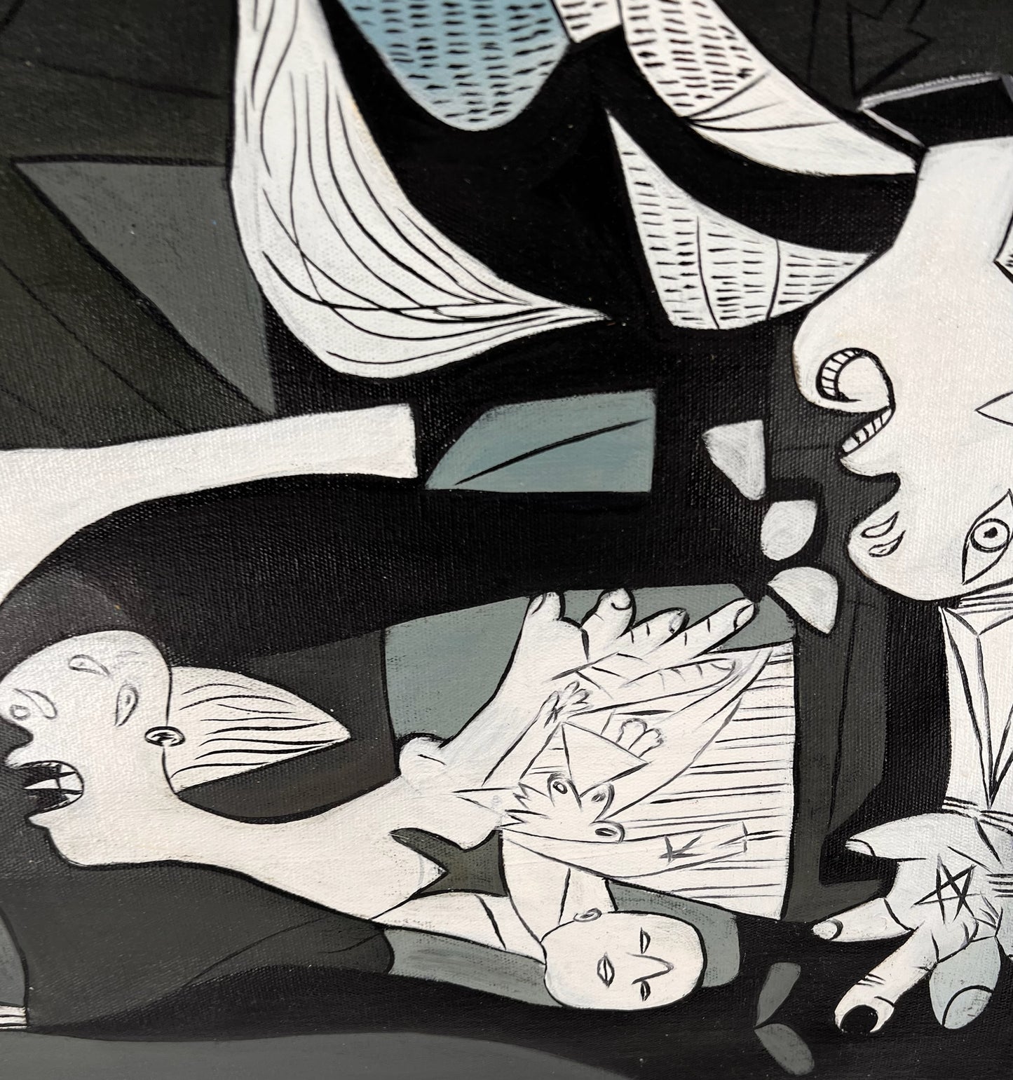 Guernica – Dipinto cubista a olio dipinto a mano su tela (50 × 100 cm)