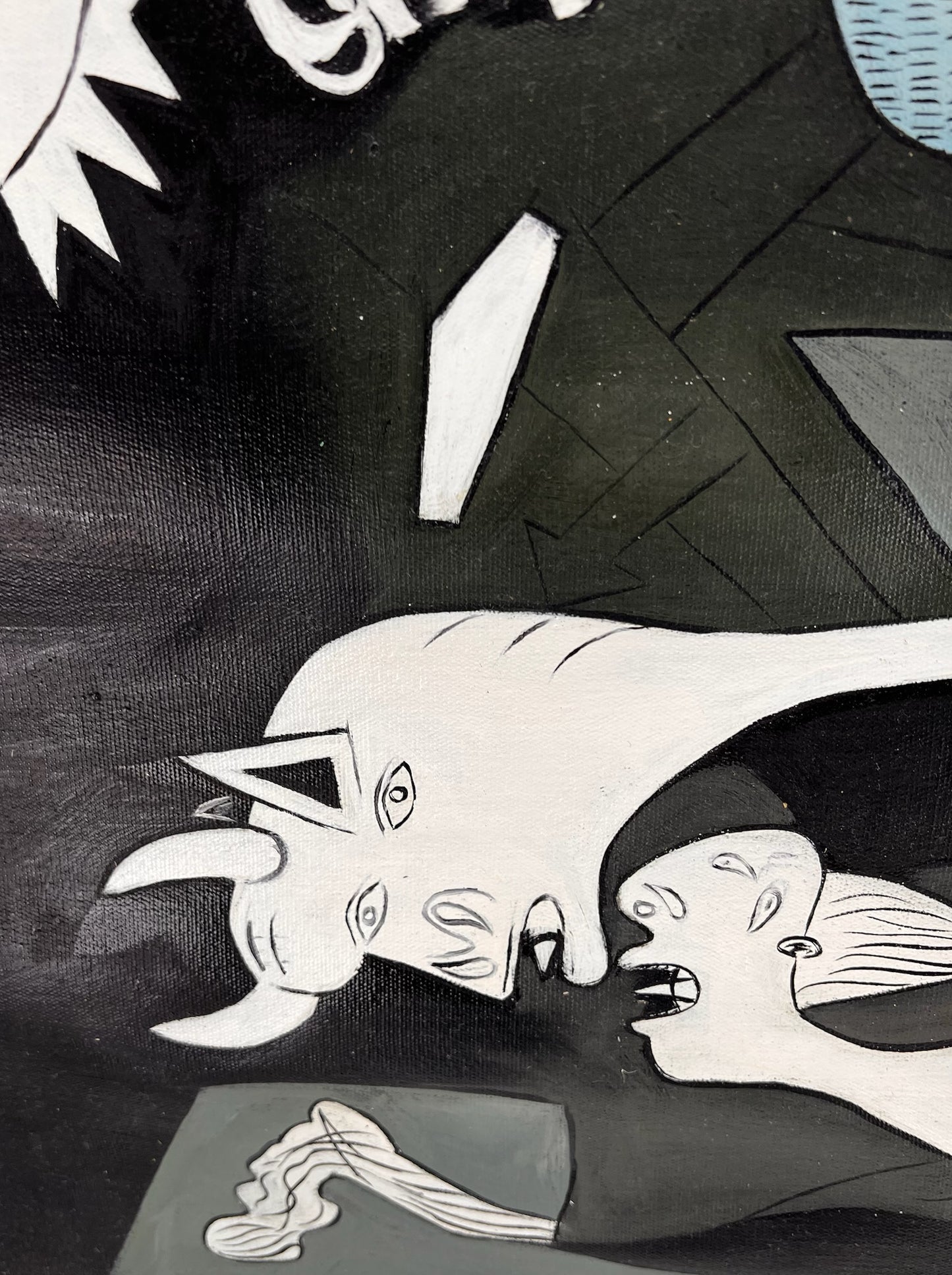 Guernica – Dipinto cubista a olio dipinto a mano su tela (50 × 100 cm)