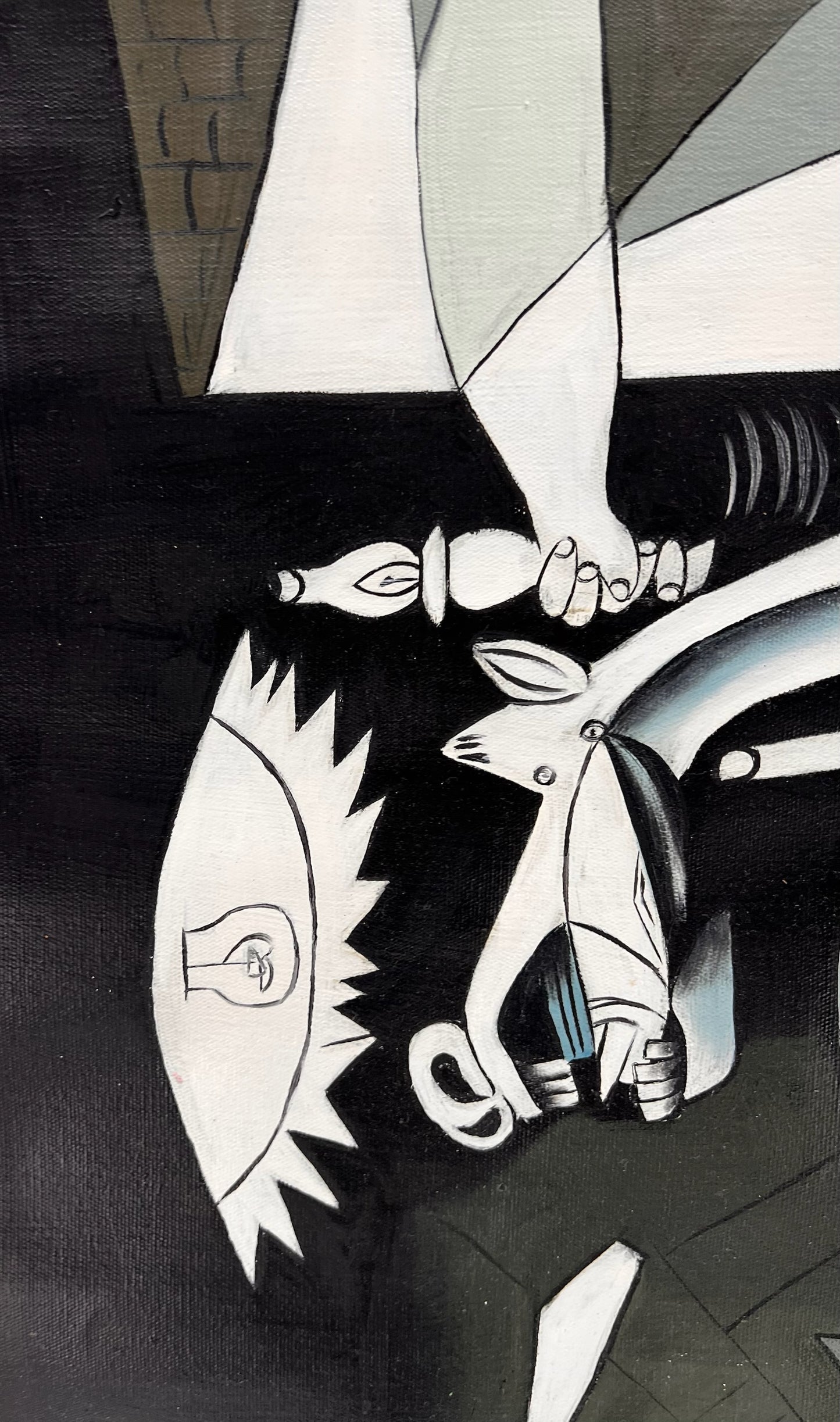 Guernica – Dipinto cubista a olio dipinto a mano su tela (50 × 100 cm)