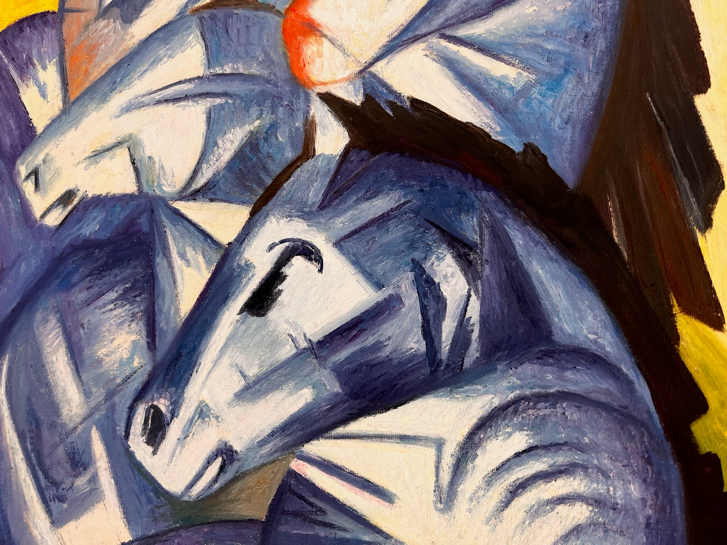 La Torre dei Cavalli Blu (di Franz Marc) – Olio su tela espressionista dipinto a mano (60 × 80 cm, consegnato arrotolato)