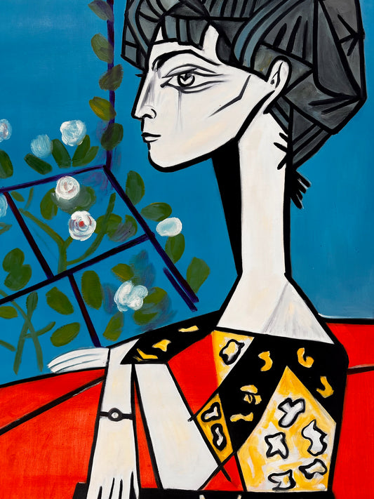 Picasso - Jacqueline con fiore – Dipinto a mano