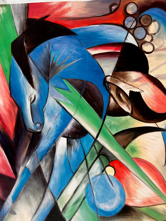 Rehe im Walde II – Pittura ad olio espressionista dipinta a mano su tela (64 × 80 cm)