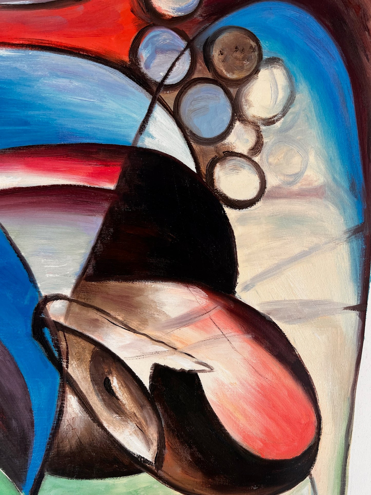 Rehe im Walde II – Pittura ad olio espressionista dipinta a mano su tela (64 × 80 cm)