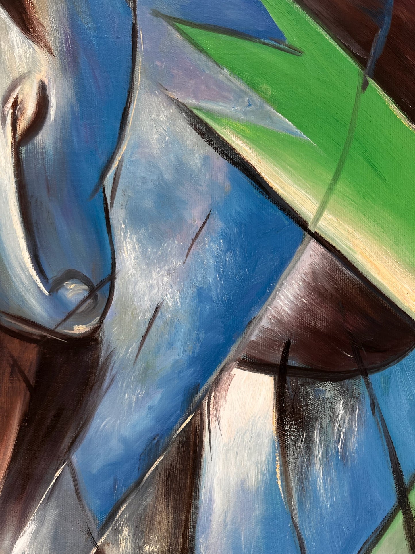 Rehe im Walde II – Pittura ad olio espressionista dipinta a mano su tela (64 × 80 cm)