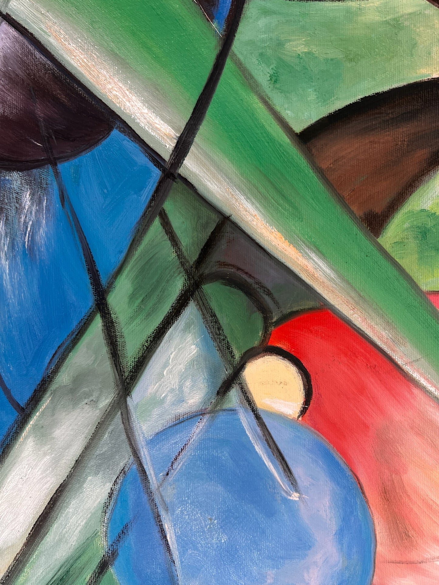 Rehe im Walde II – Pittura ad olio espressionista dipinta a mano su tela (64 × 80 cm)