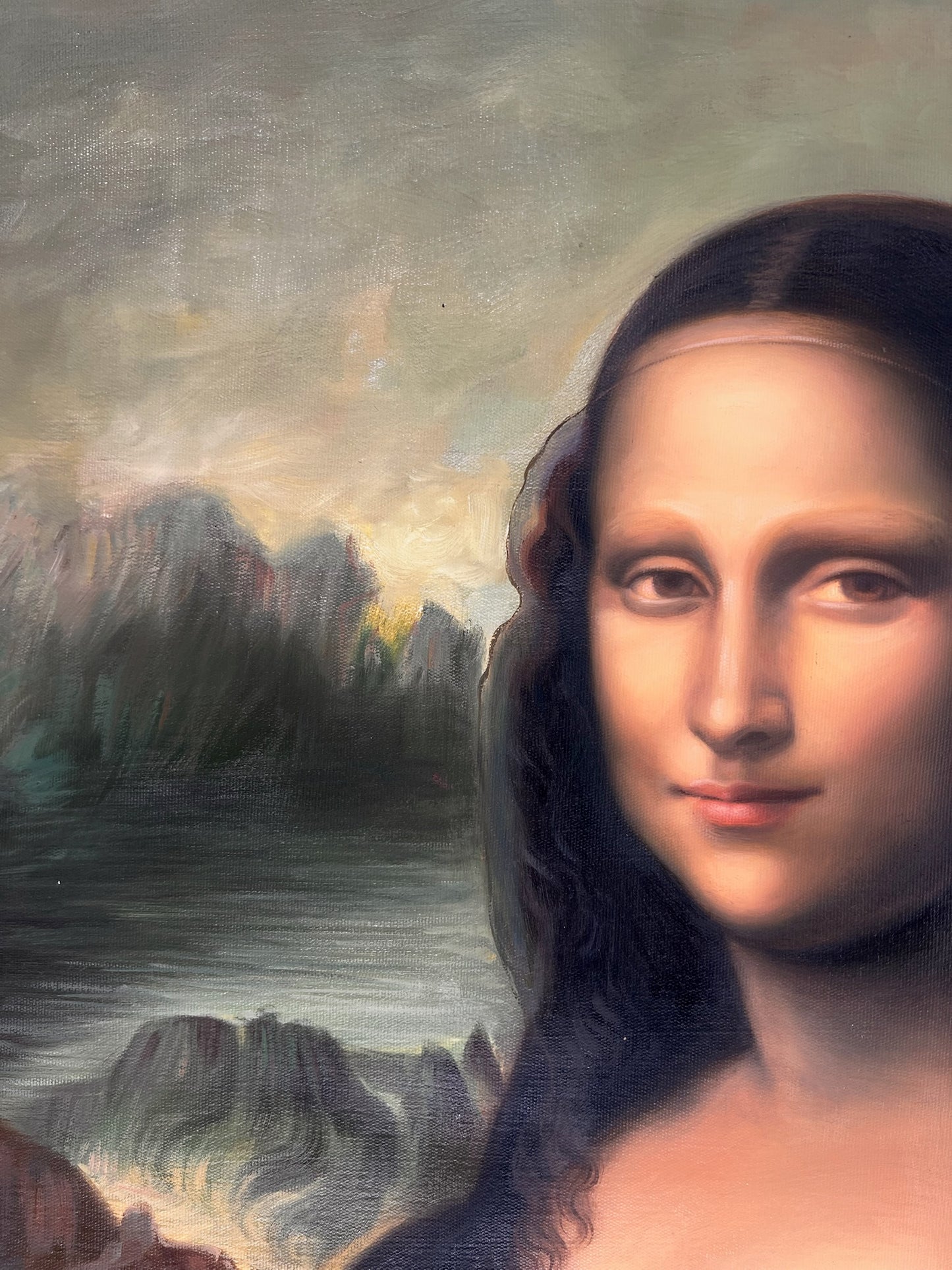 Mona Lisa – Dipinto a olio rinascimentale dipinto a mano su tela (60 × 80 cm)
