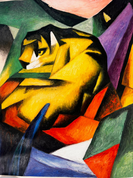 Tigre – Dipinto ad olio espressionista dipinto a mano su tela (64 × 80 cm)