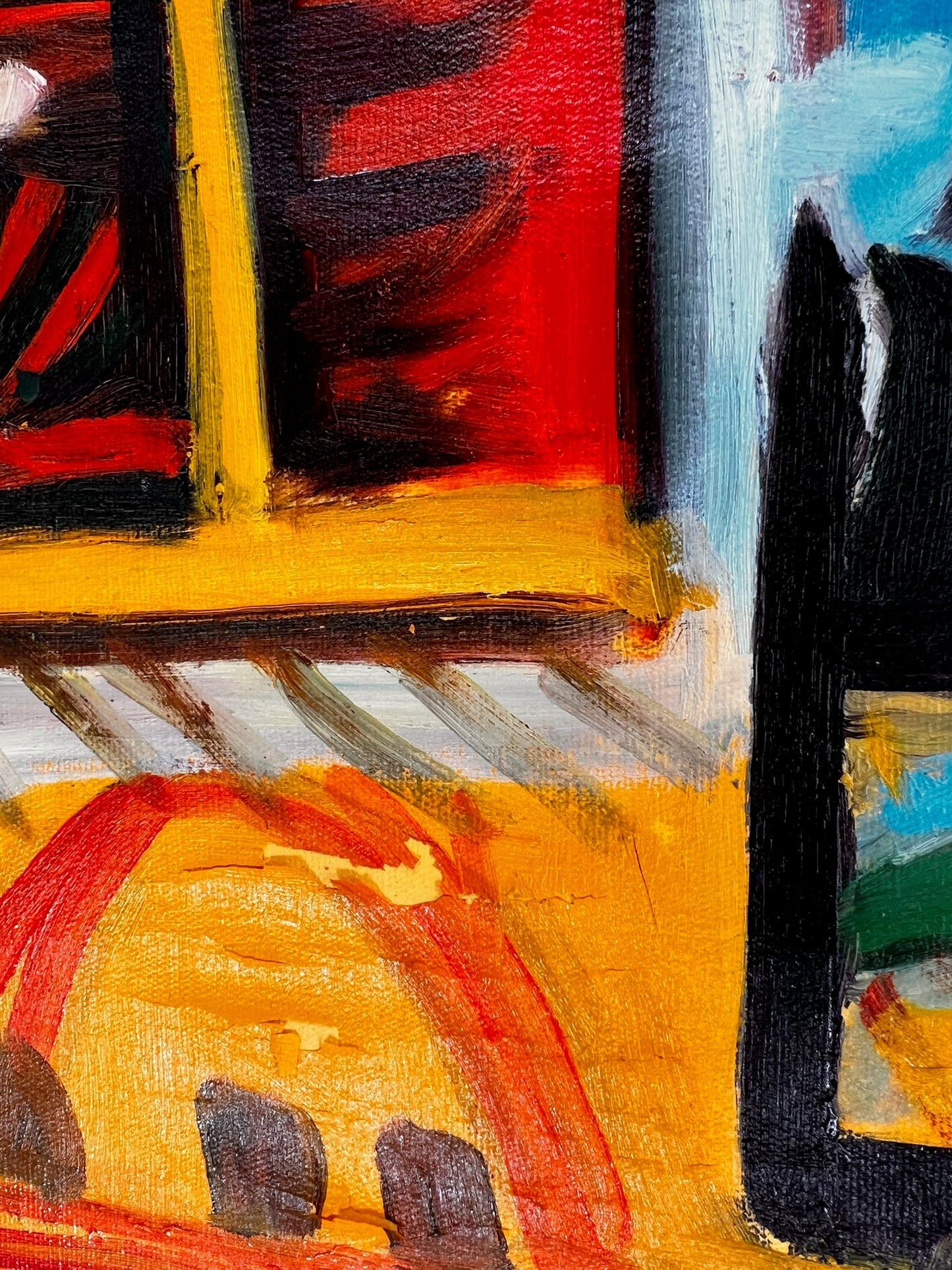 Côte d’Azur – Dipinto cubista a olio dipinto a mano su tela (60 × 80 cm)