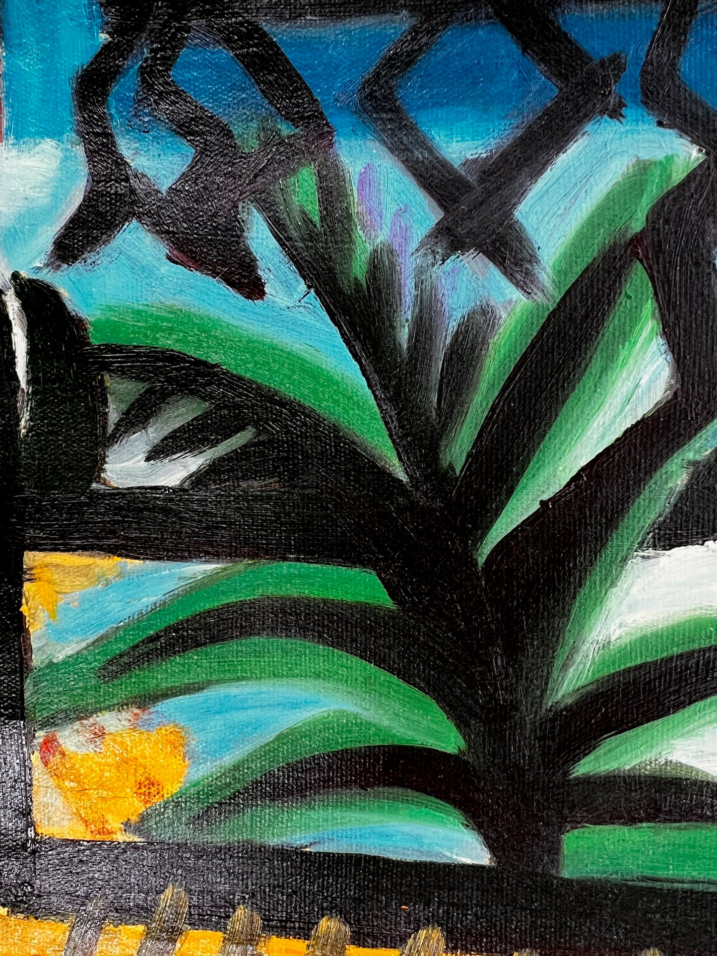 Côte d’Azur – Dipinto cubista a olio dipinto a mano su tela (60 × 80 cm)