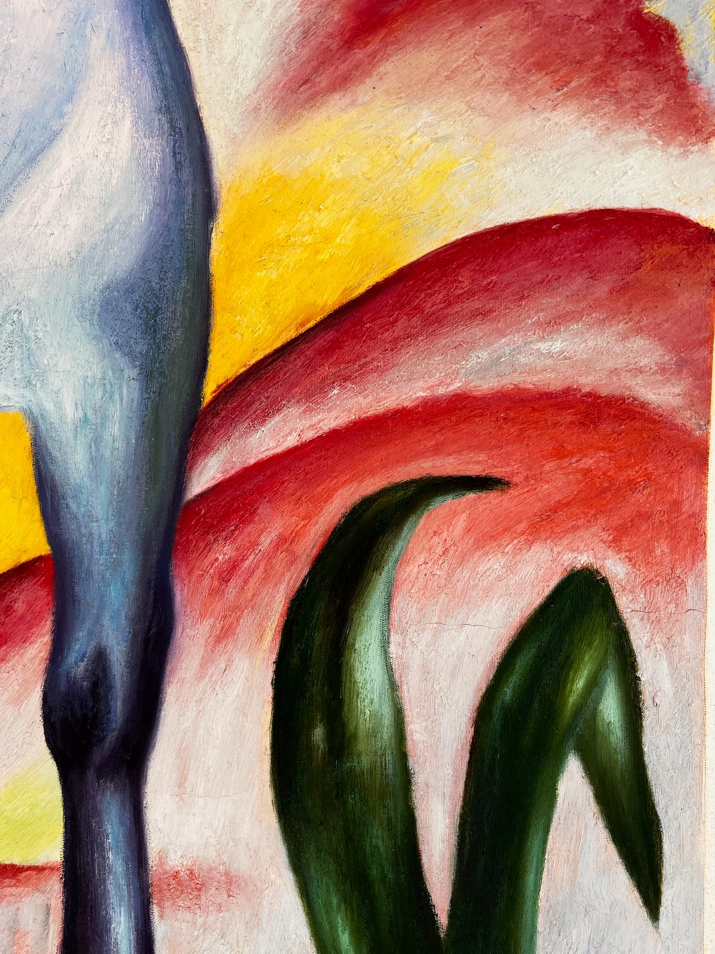 Cavallo Blu I – Dipinto espressionista a olio dipinto a mano su tela (64 × 80 cm)