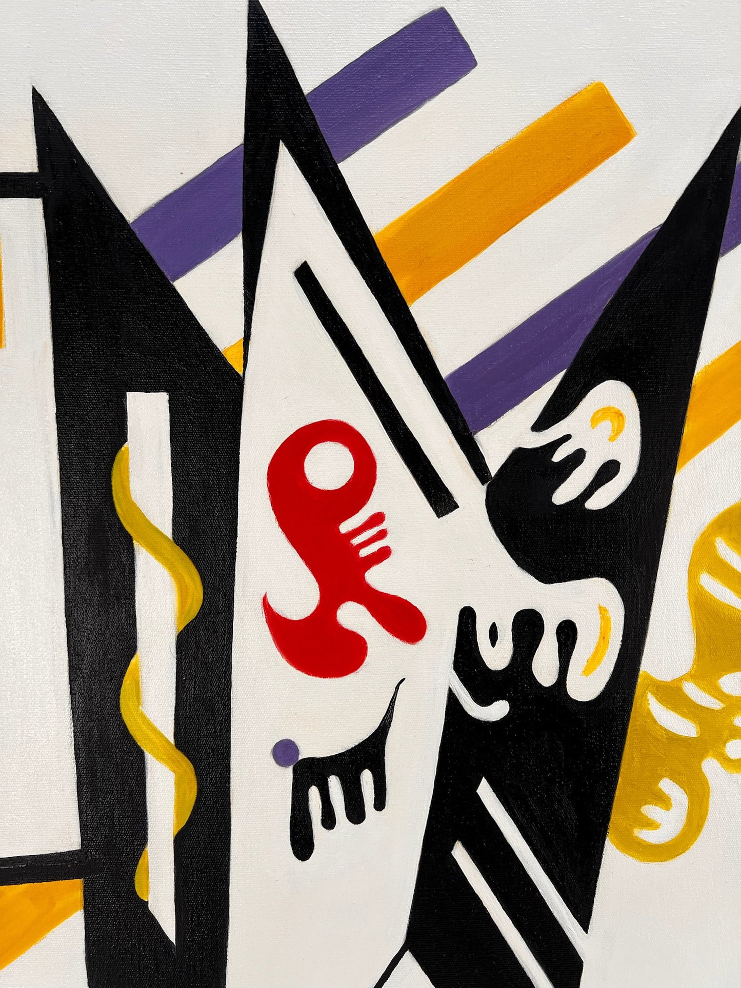 Composizione astratta WK 819 (di Wassily Kandinsky) – Pittura moderna astratta a olio su tela (60 × 80 cm, incorniciata)