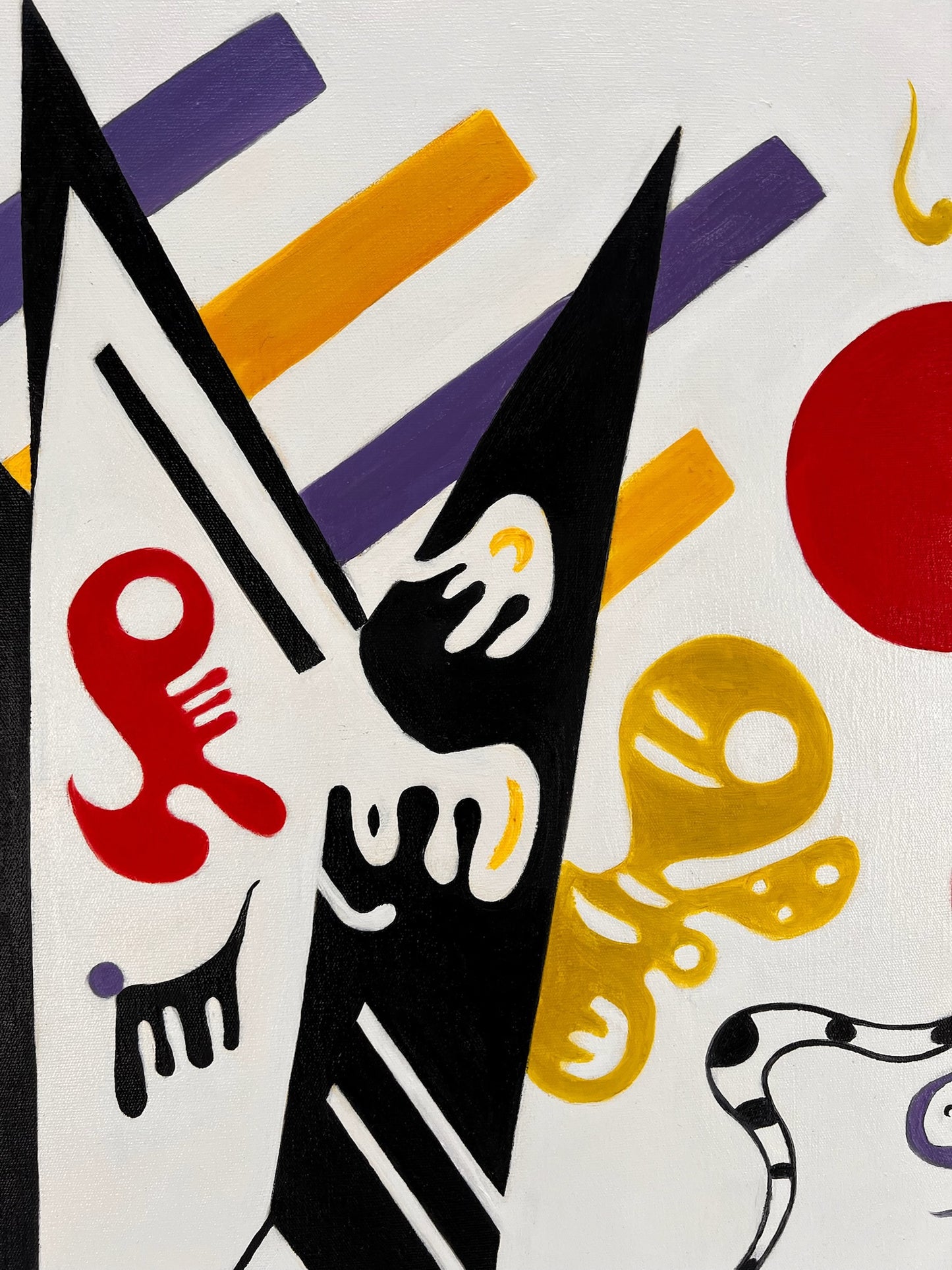 Composizione astratta WK 819 (di Wassily Kandinsky) – Pittura moderna astratta a olio su tela (60 × 80 cm, incorniciata)