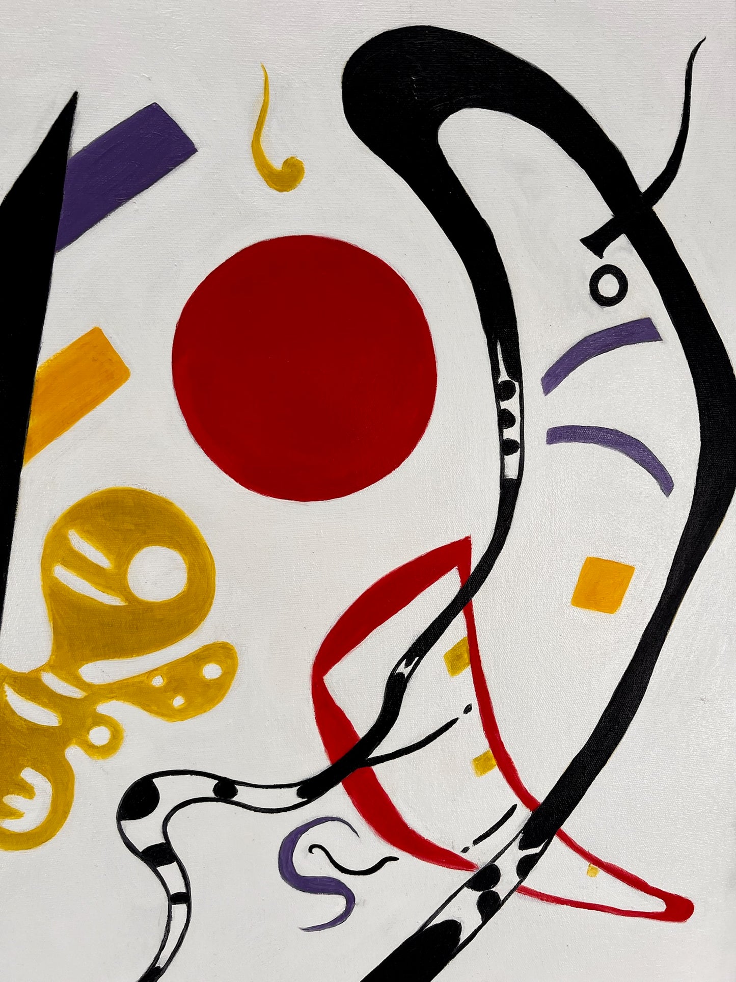 Composizione astratta WK 819 (di Wassily Kandinsky) – Pittura moderna astratta a olio su tela (60 × 80 cm, incorniciata)