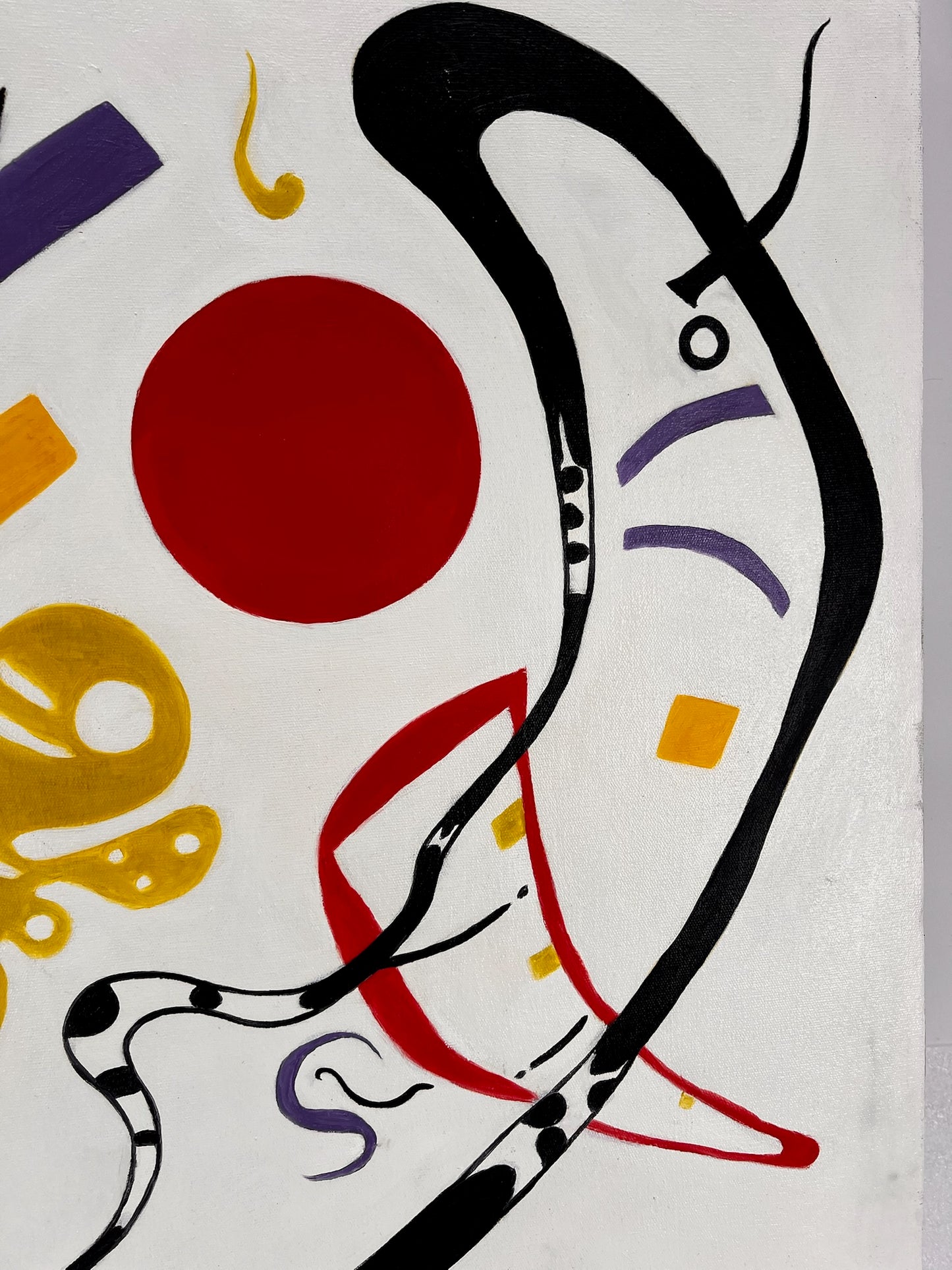 Composizione astratta WK 819 (di Wassily Kandinsky) – Pittura moderna astratta a olio su tela (60 × 80 cm, incorniciata)