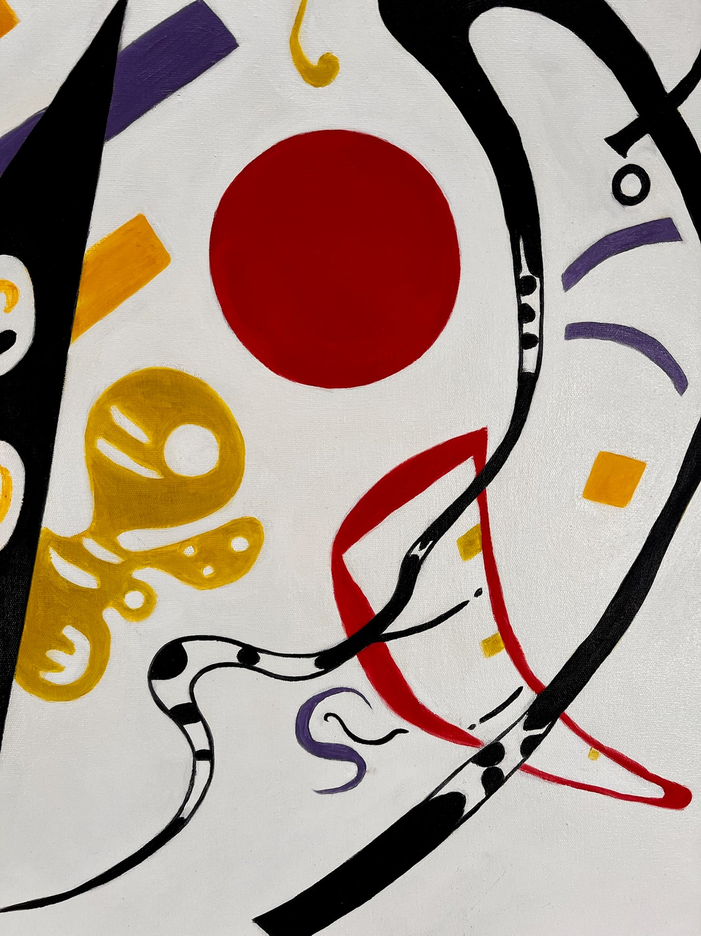 Composizione astratta WK 819 (di Wassily Kandinsky) – Pittura moderna astratta a olio su tela (60 × 80 cm, incorniciata)