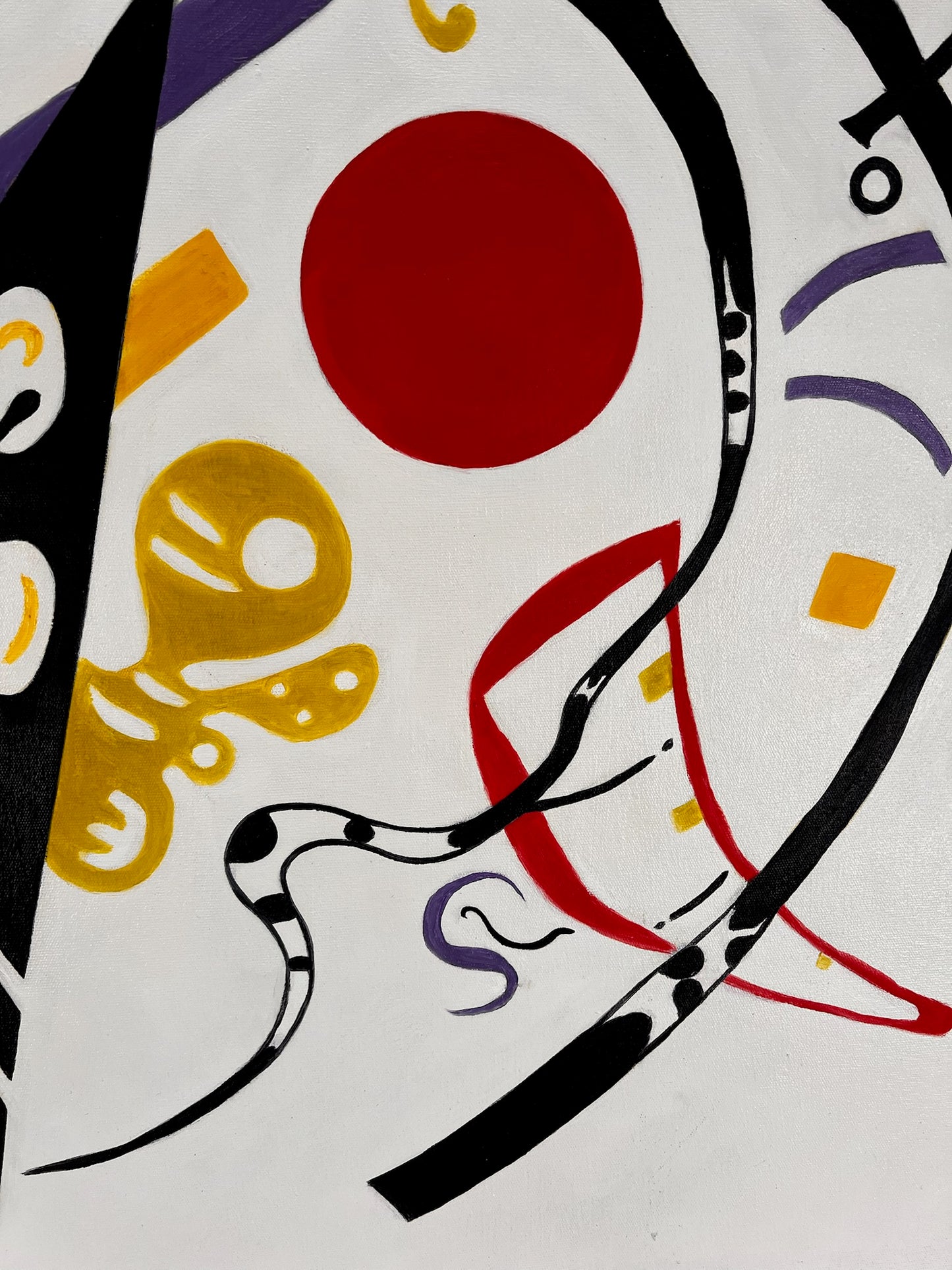 Composizione astratta WK 819 (di Wassily Kandinsky) – Pittura moderna astratta a olio su tela (60 × 80 cm, incorniciata)