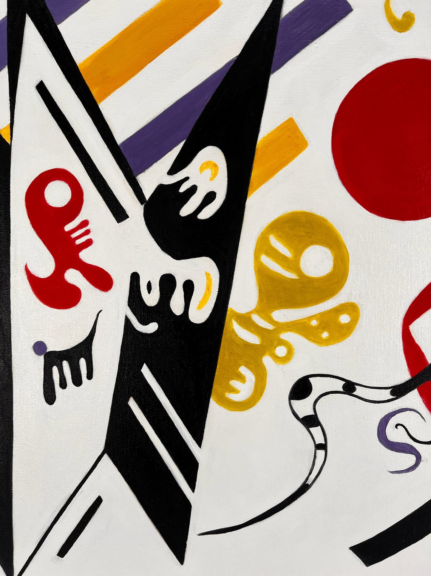 Composizione astratta WK 819 (di Wassily Kandinsky) – Pittura moderna astratta a olio su tela (60 × 80 cm, incorniciata)