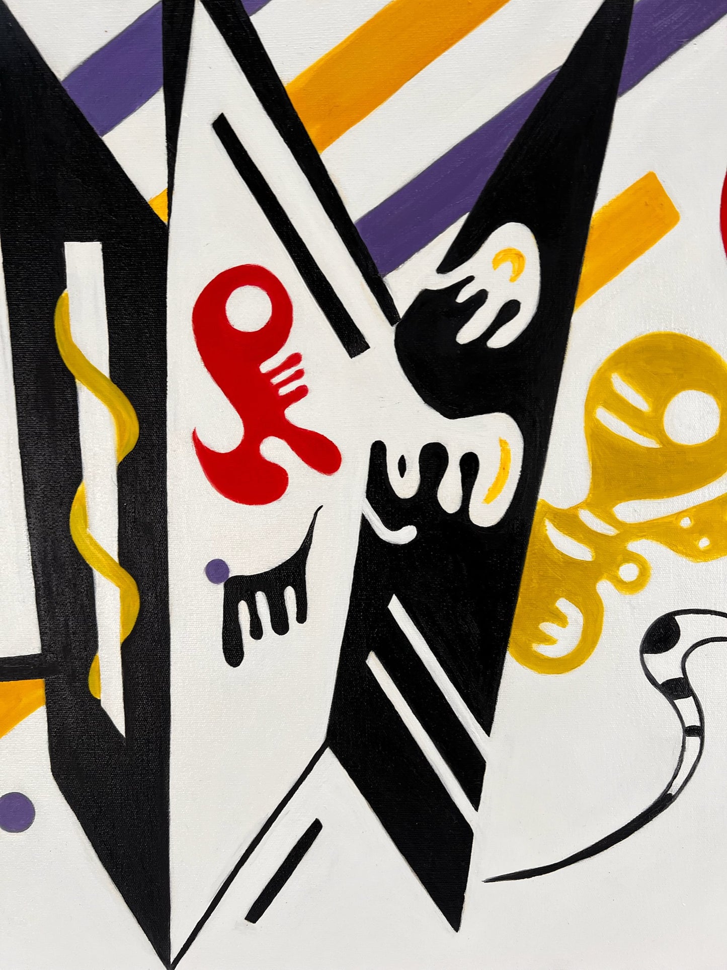 Composizione astratta WK 819 (di Wassily Kandinsky) – Pittura moderna astratta a olio su tela (60 × 80 cm, incorniciata)