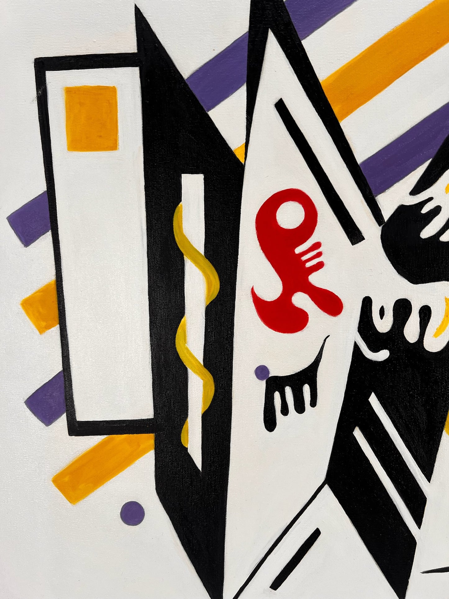 Composizione astratta WK 819 (di Wassily Kandinsky) – Pittura moderna astratta a olio su tela (60 × 80 cm, incorniciata)