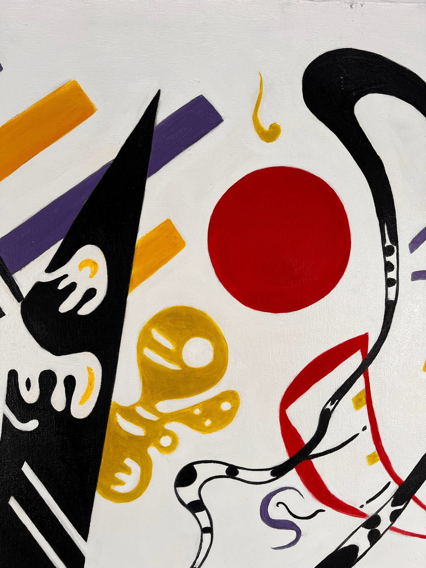Composizione astratta WK 819 (di Wassily Kandinsky) – Pittura moderna astratta a olio su tela (60 × 80 cm, incorniciata)