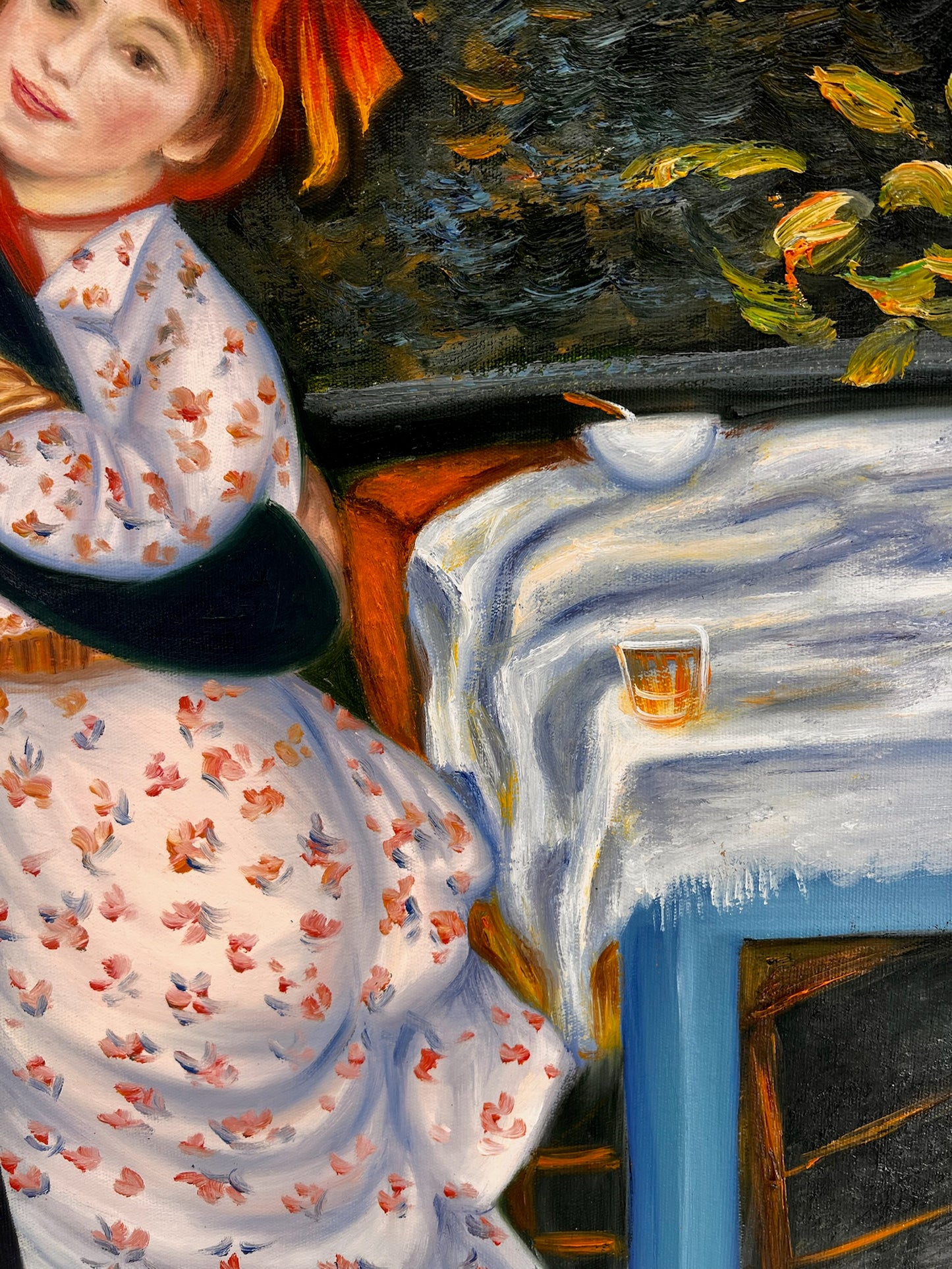 Danza a Bougival (da Pierre-Auguste Renoir) – Olio su tela impressionista dipinto a mano (60 × 80 cm, incorniciato)