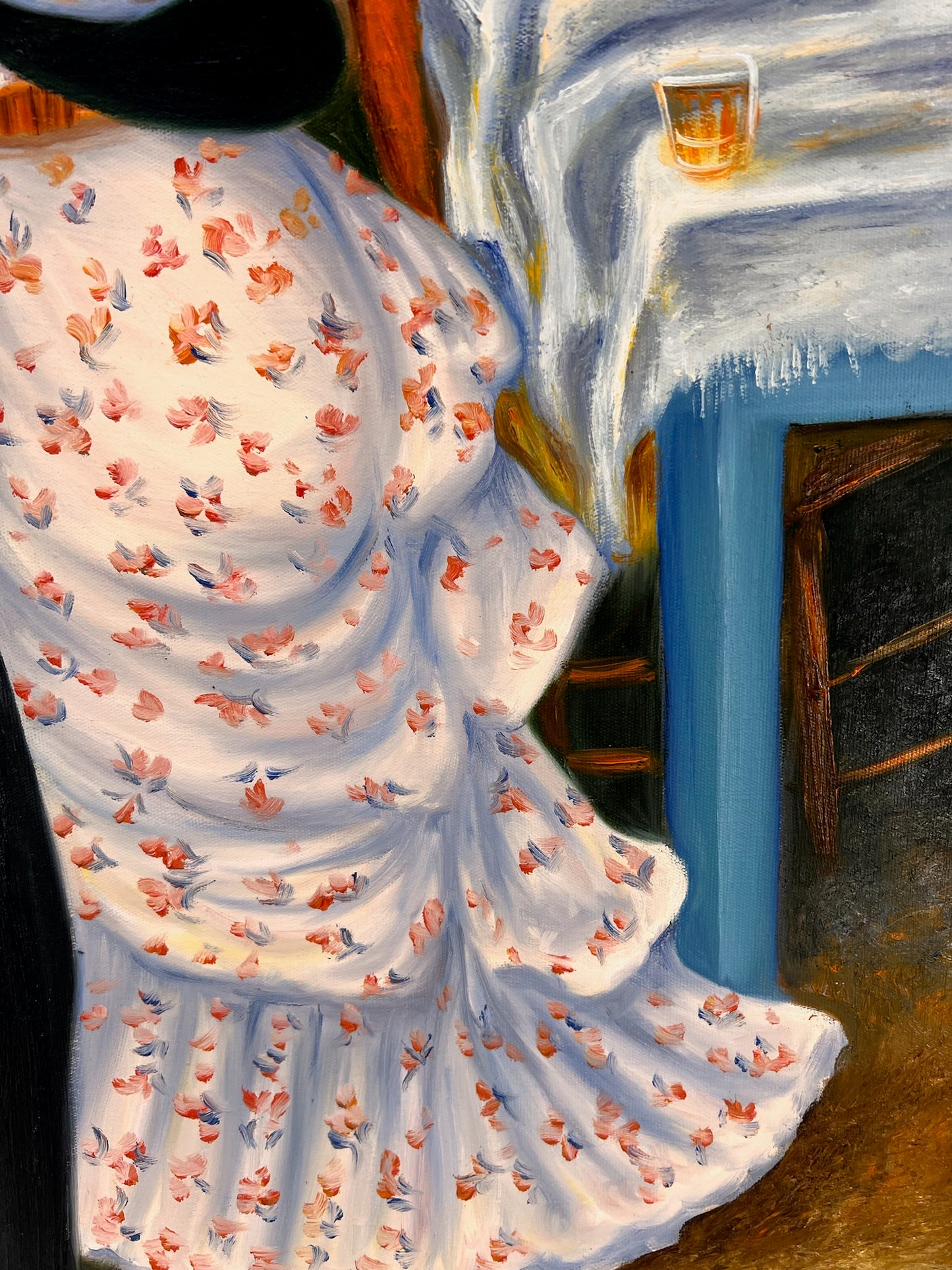 Danza a Bougival (da Pierre-Auguste Renoir) – Olio su tela impressionista dipinto a mano (60 × 80 cm, incorniciato)