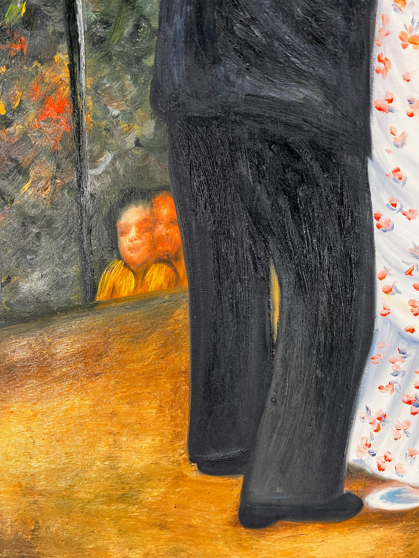 Danza a Bougival (da Pierre-Auguste Renoir) – Olio su tela impressionista dipinto a mano (60 × 80 cm, incorniciato)