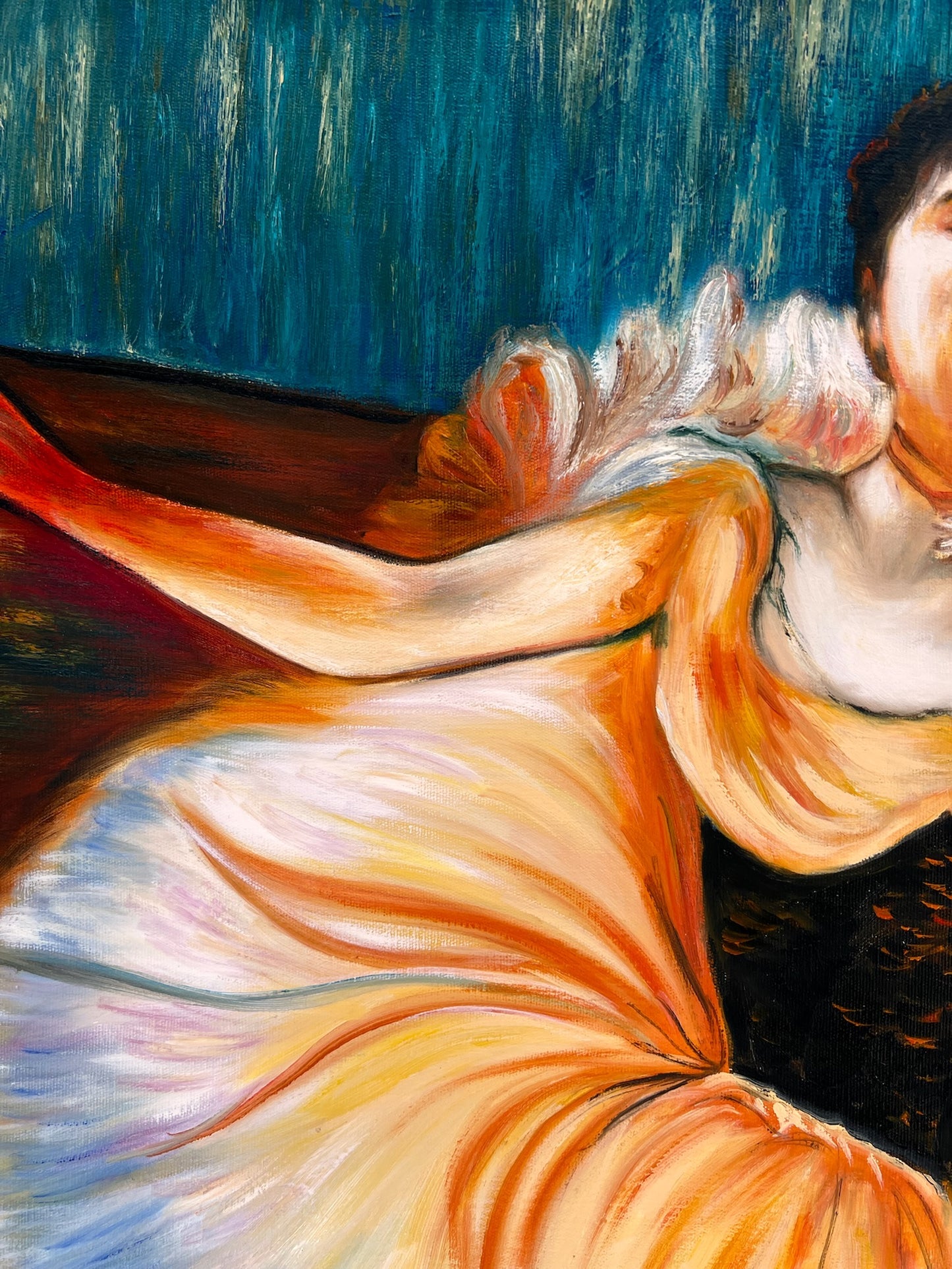 Ballerina – Dipinto ad olio impressionista dipinto a mano su tela (60 × 80 cm)