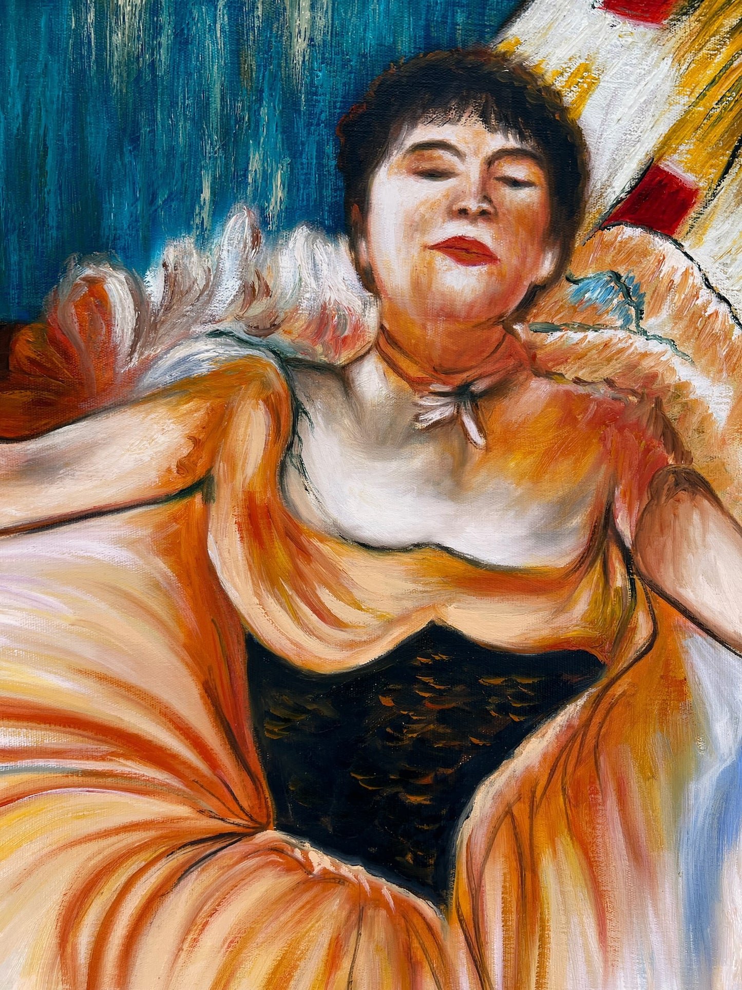 Ballerina – Dipinto ad olio impressionista dipinto a mano su tela (60 × 80 cm)