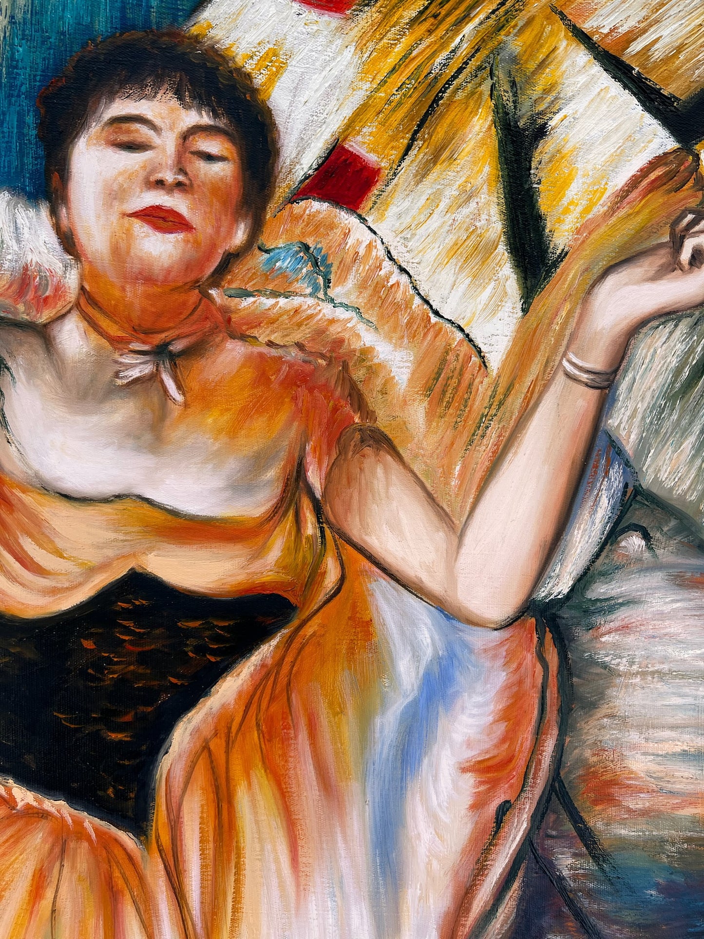 Ballerina – Dipinto ad olio impressionista dipinto a mano su tela (60 × 80 cm)